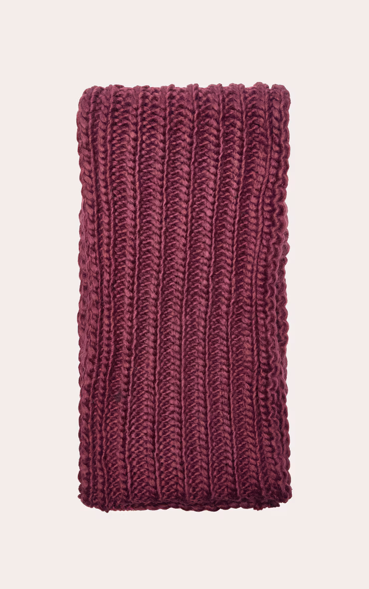 Plum Chunky Knit Scarf