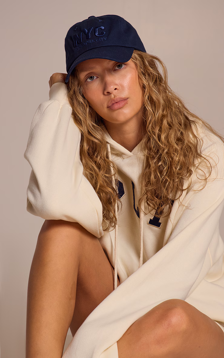 Vintage Navy Embroided Baseball Cap