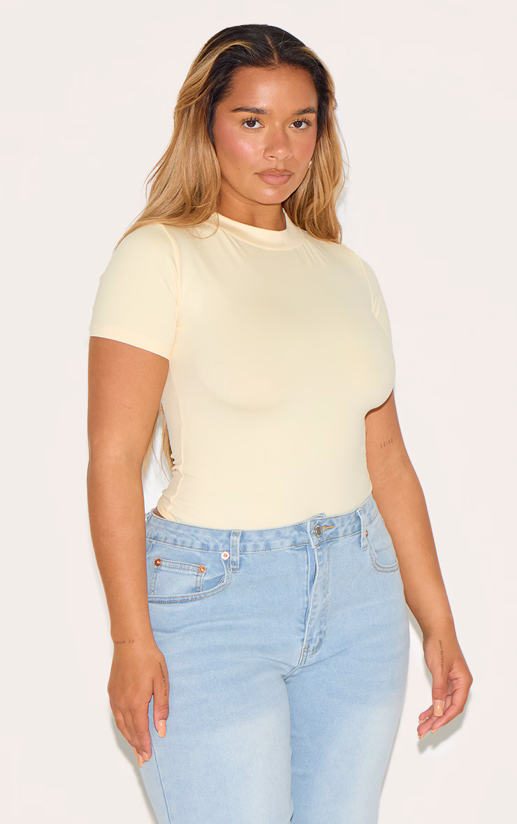 Shape Butter Cream Sculpted Short Sleeve Bodysuit