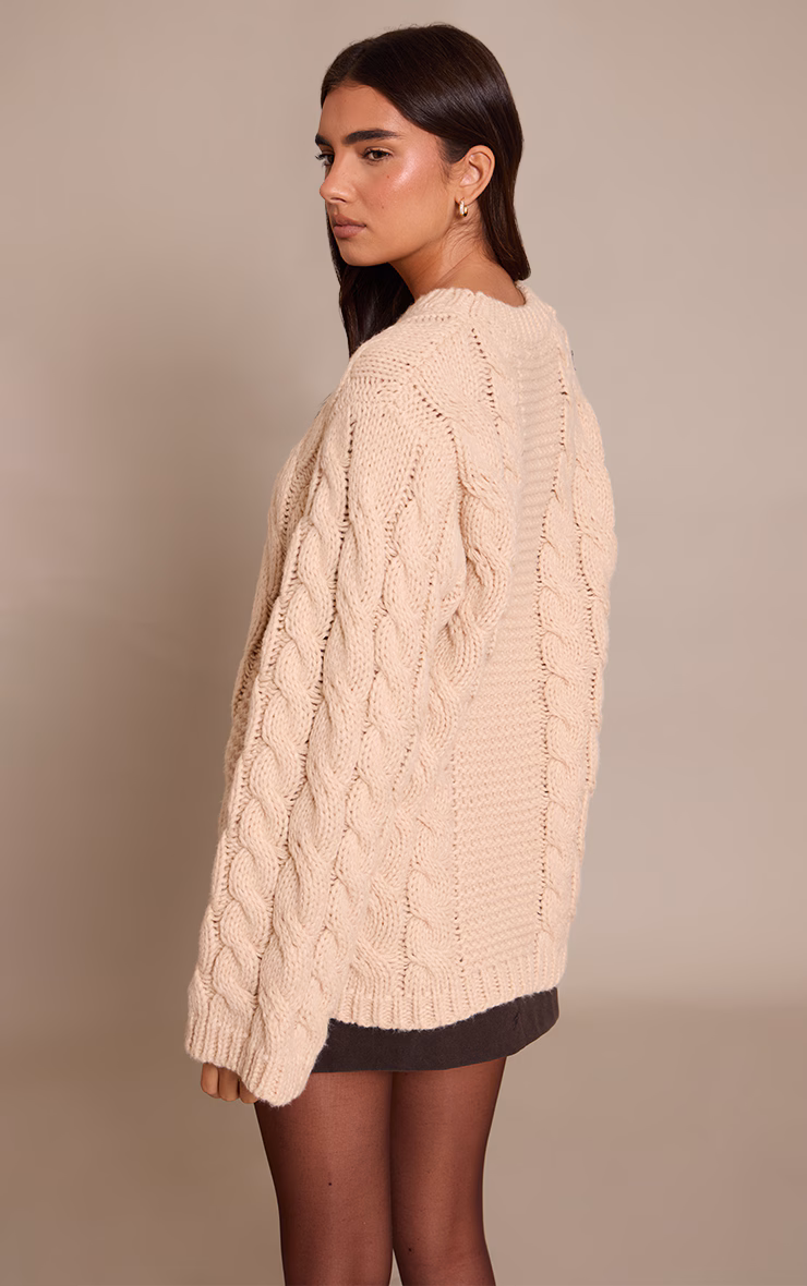 Oatmeal Cable Knit Sweater
