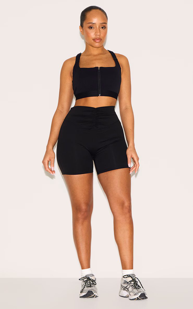 Shape Black Active Ruched Highwaisted Biker Shorts