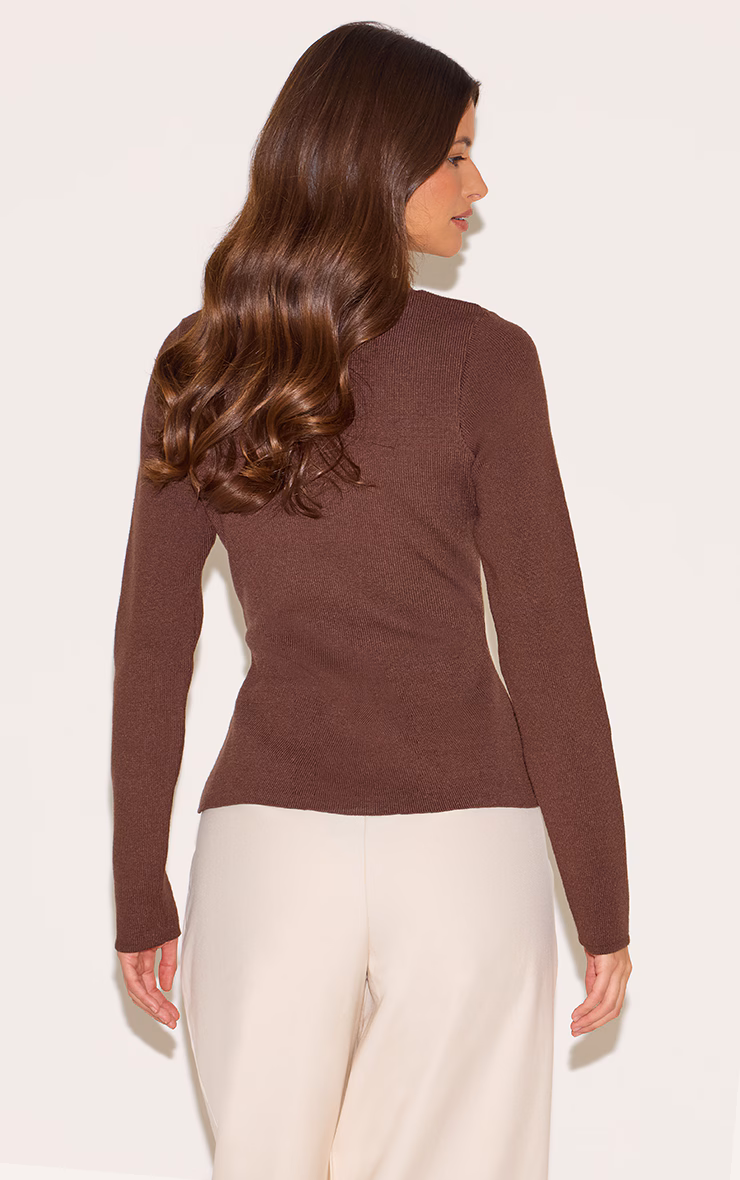 Mocha Compact Knit Peplum Cardigan