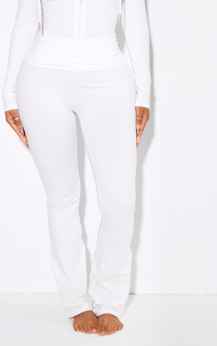 Shape White Sculpted Foldover Waist Flare Pants