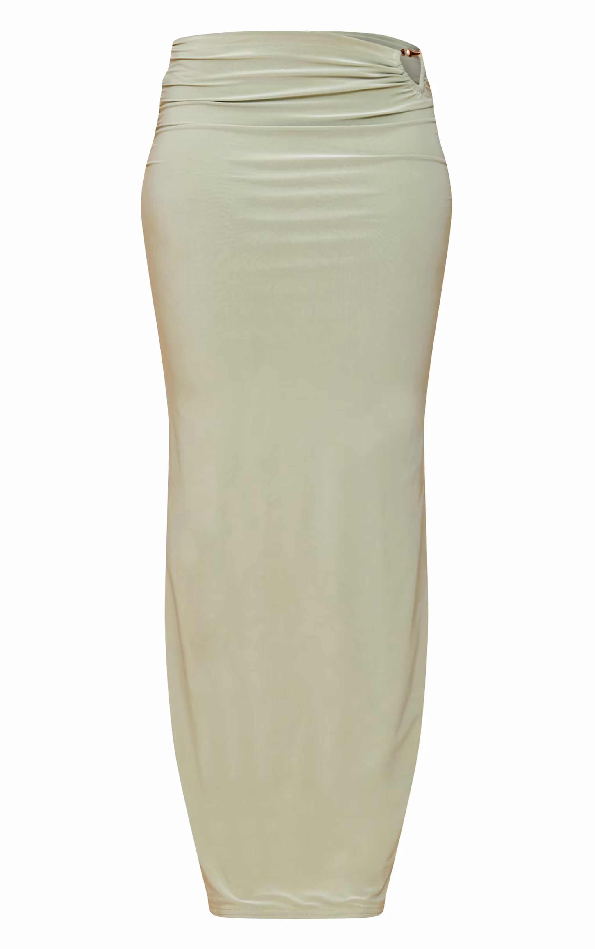 Mint Double Layer Slinky Trim Detail Maxi Skirt