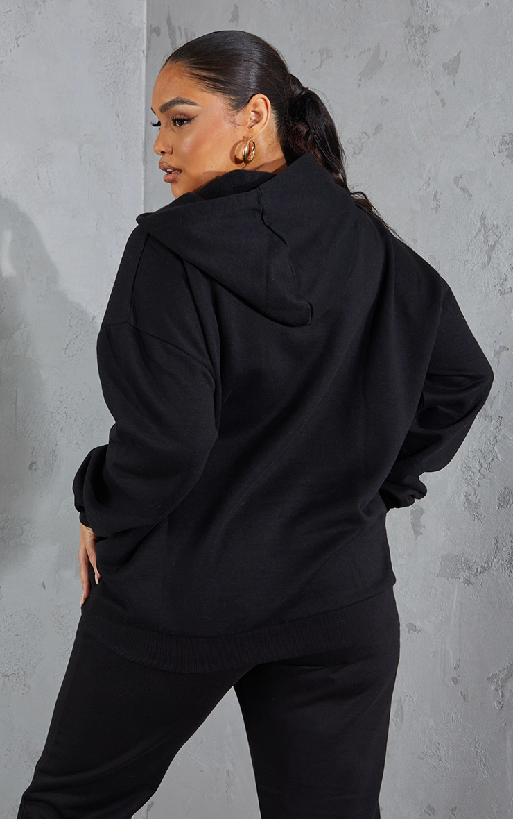 Plus Black Basic Hoodie