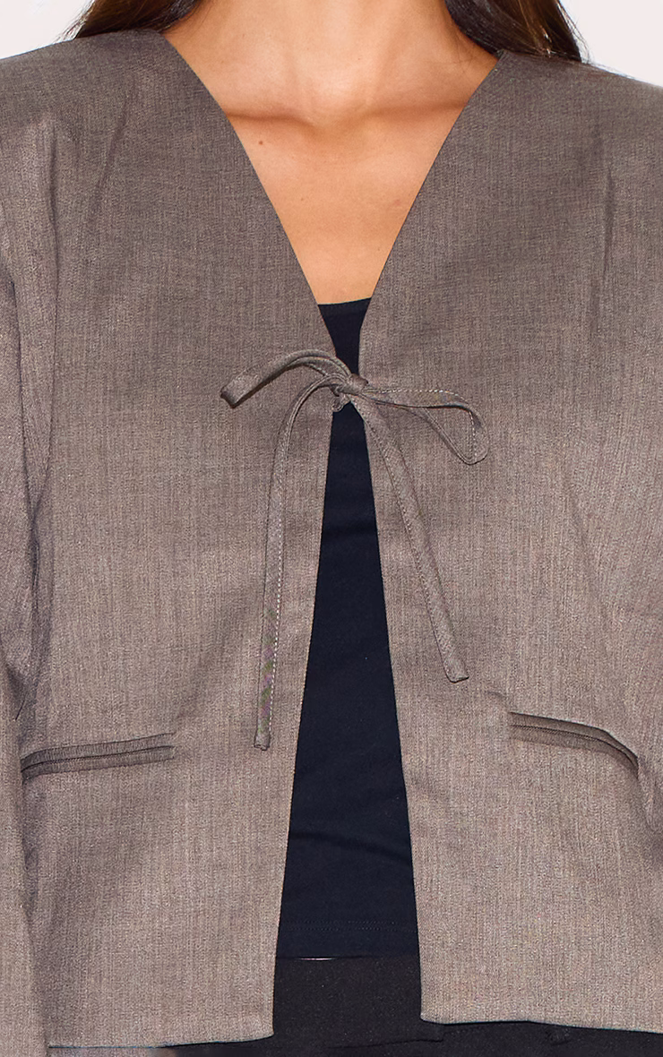 Mushroom Tie Up Boxy Blazer