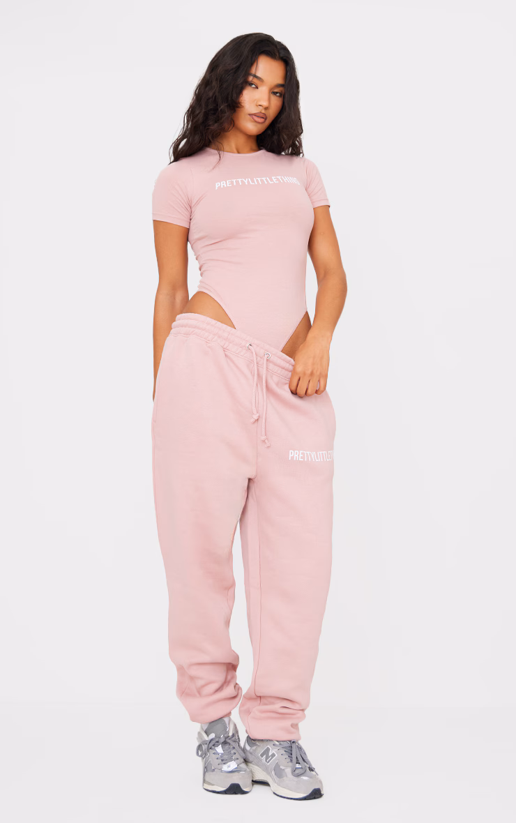 PRETTYLITTLETHING Light Pink High Waist Cuffed Sweatpants