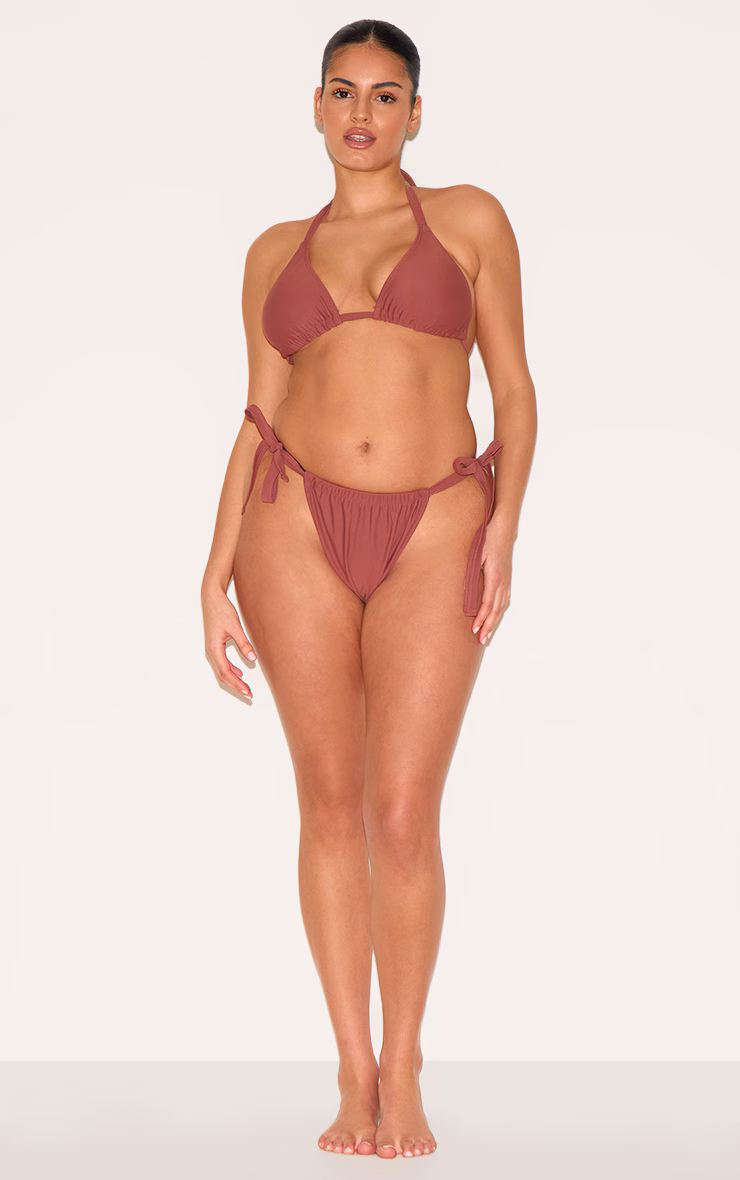 Plus Rust Basic Tanga Tie Side Bikini Bottom