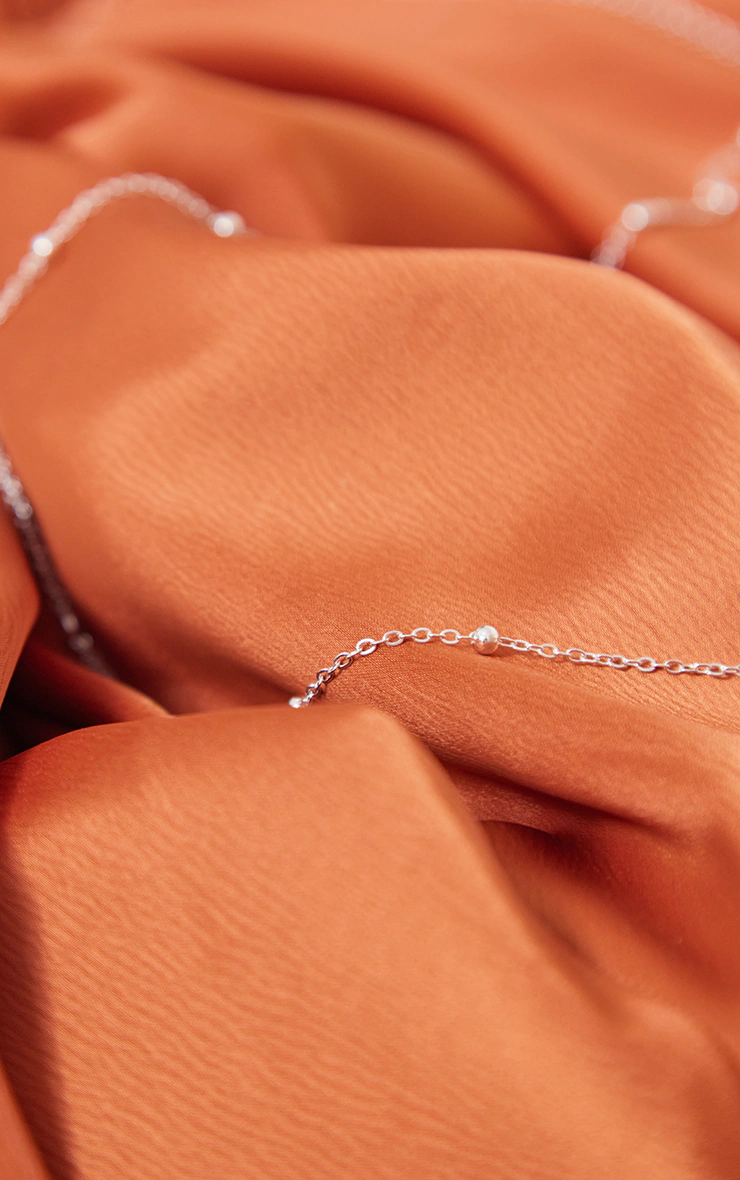 Silver Ball Detail Simple Belly Chain