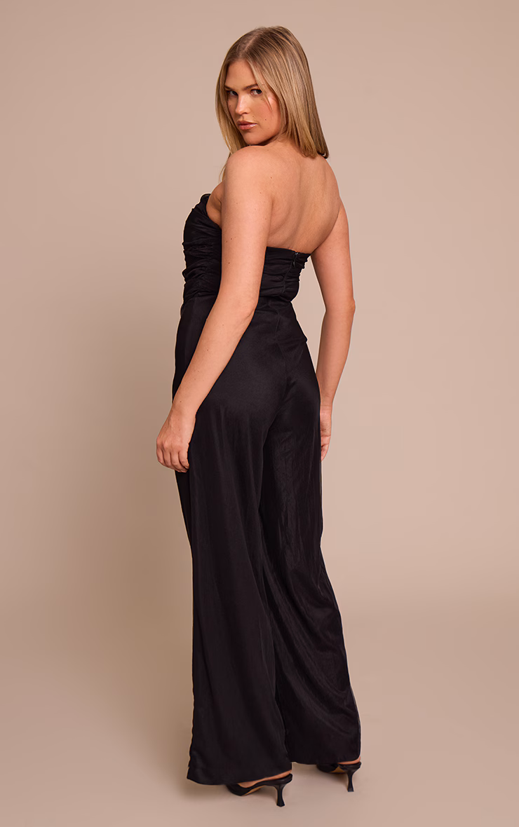 Shape Black Bandeau Mesh Corset Jumpsuit