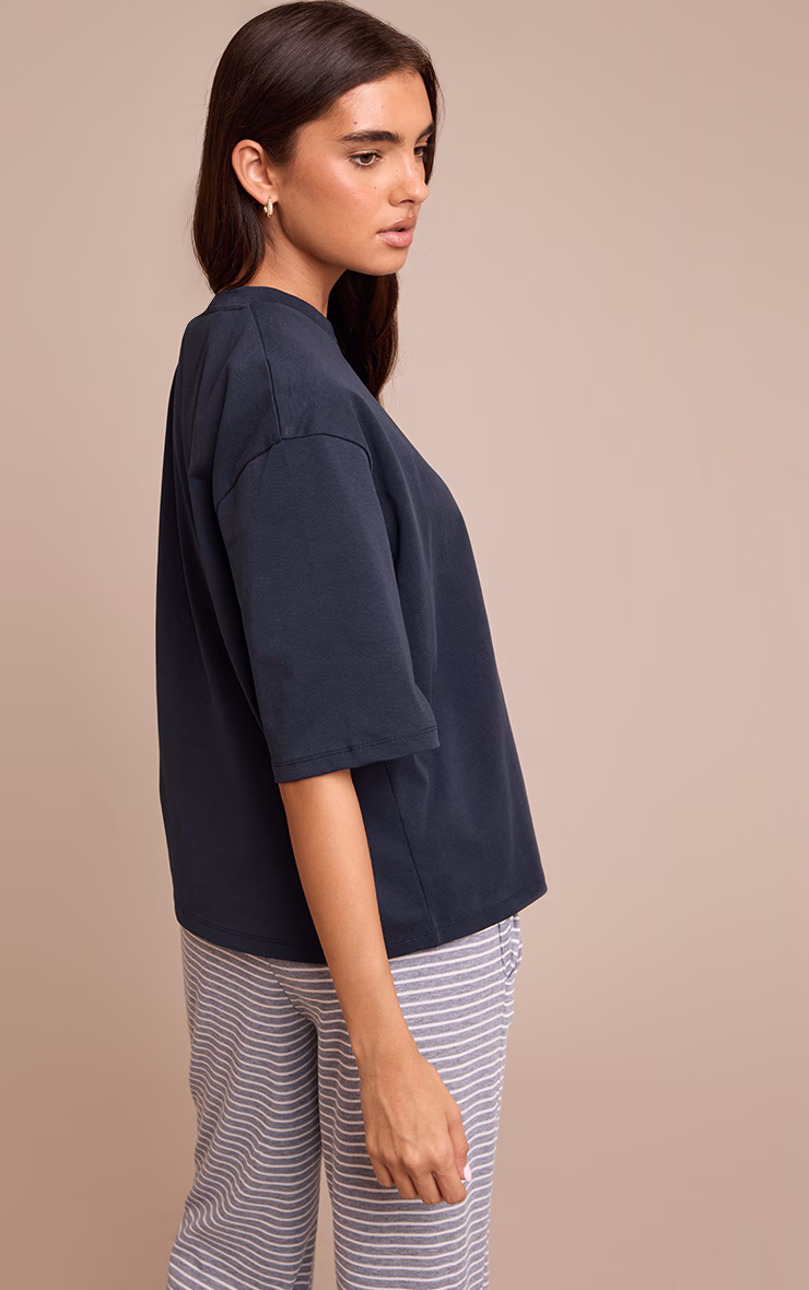 Navy Oversized Boxy T Shirt