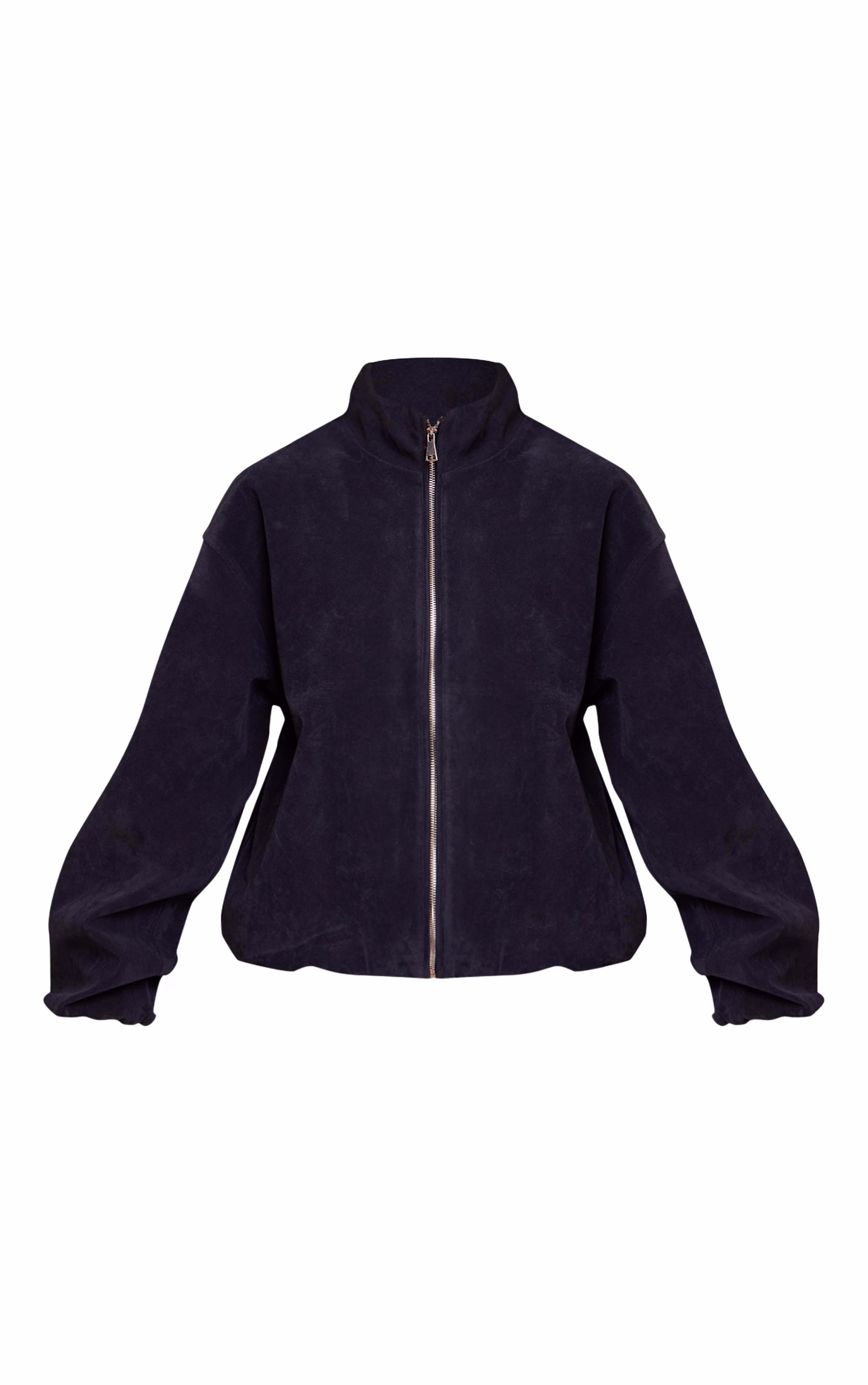 Navy Suede Bomber Jacket