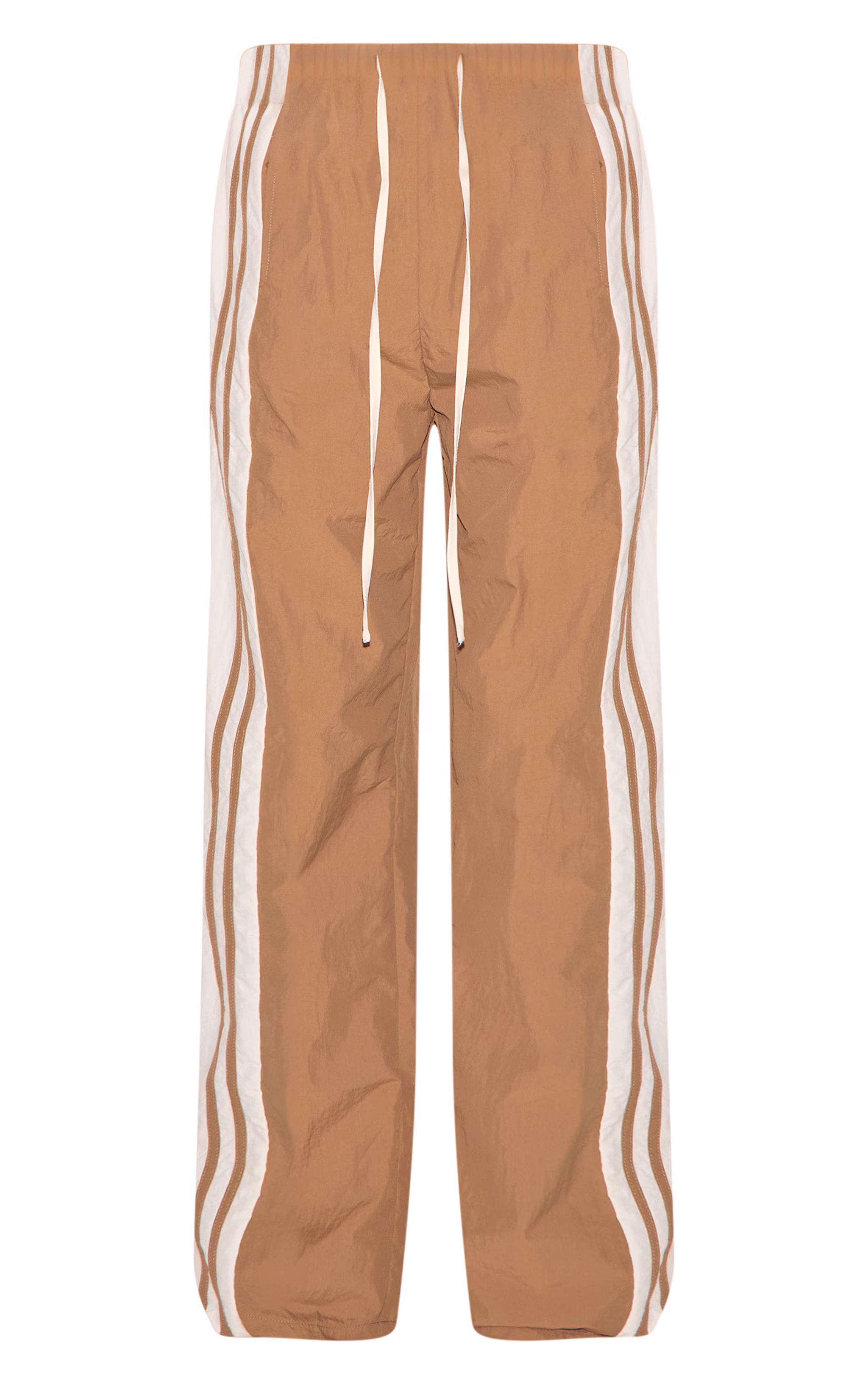 Mocha Shell Contrast Side Stripe Track Pants