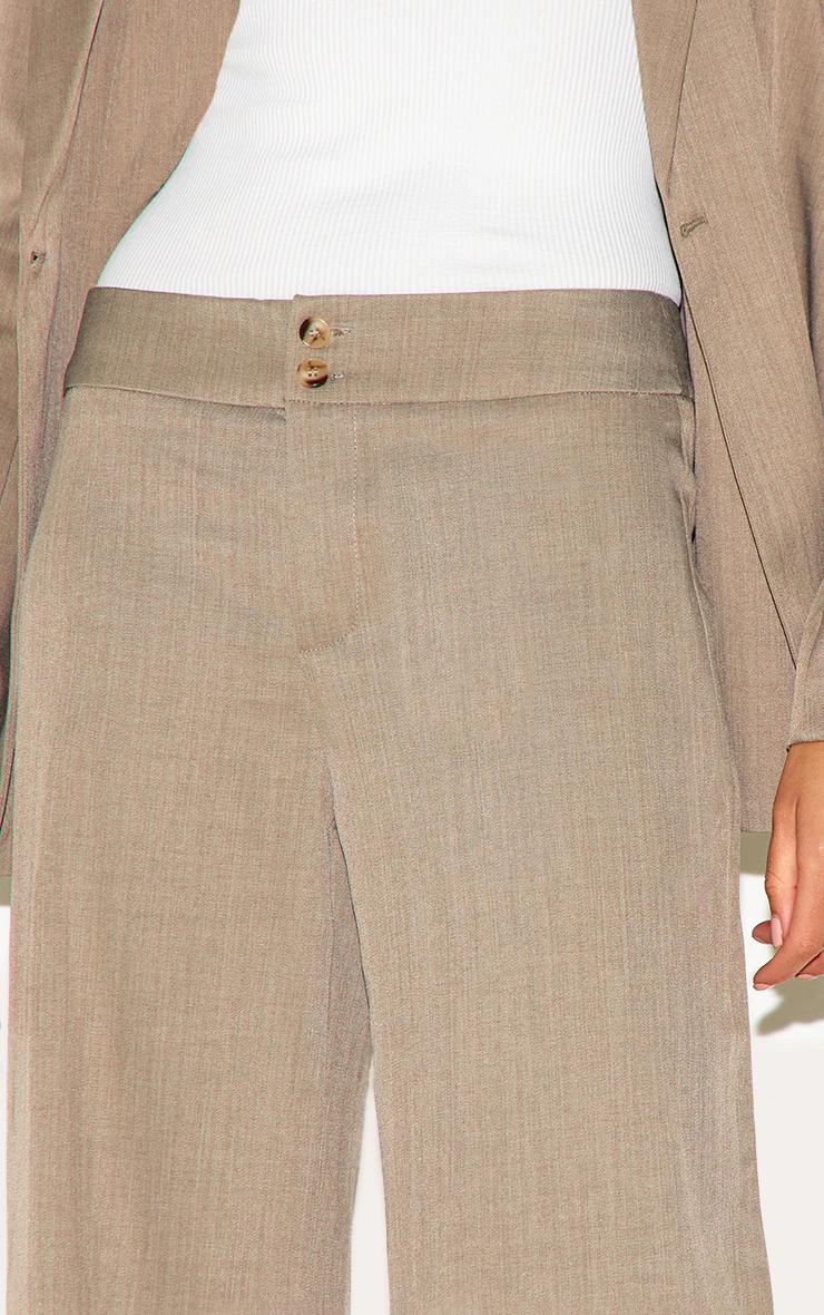 Mocha Brown Premium Tailored Woven Wide Leg Pants