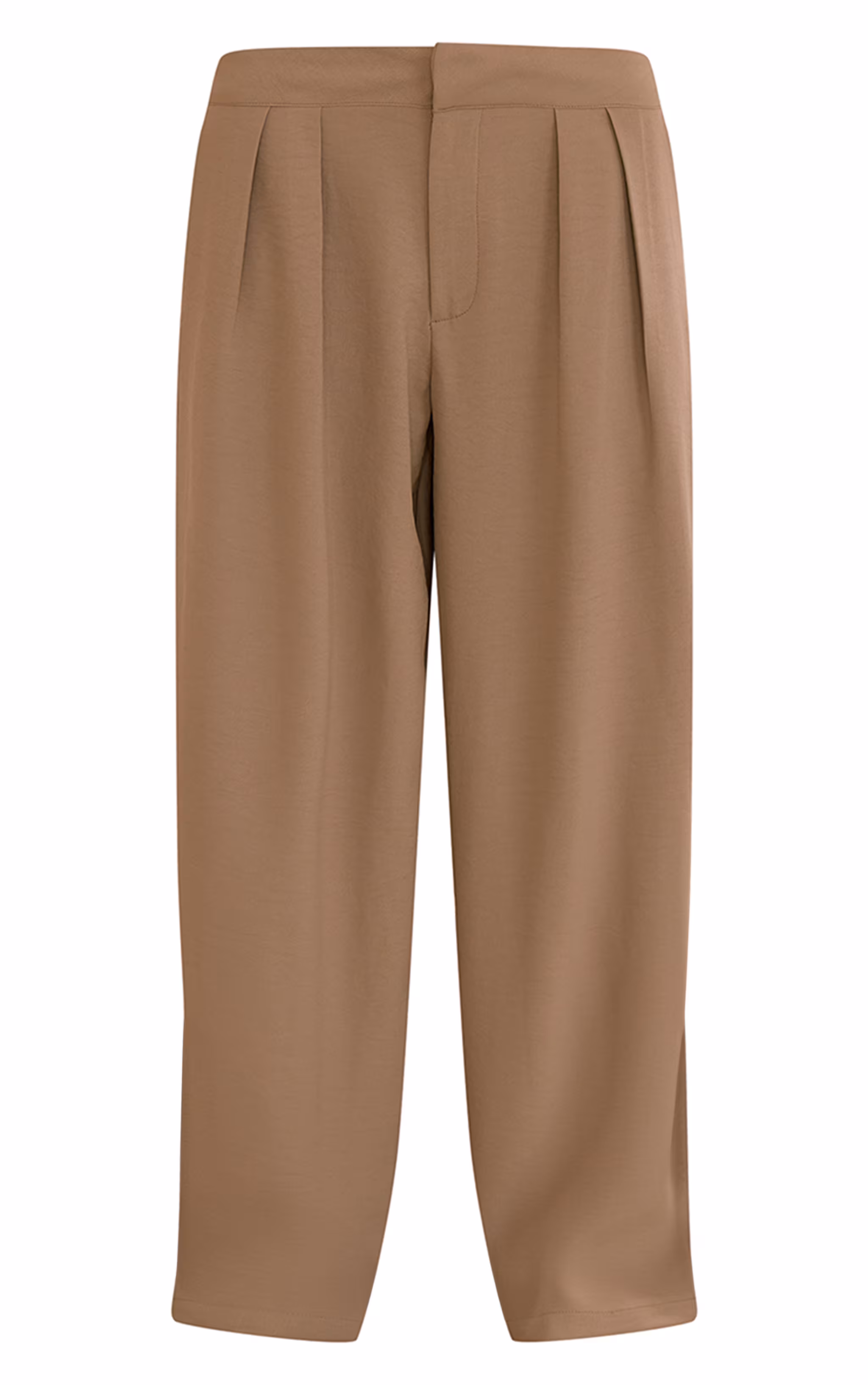 Mushroom Floaty Woven Double Pleat Wide Leg Pants