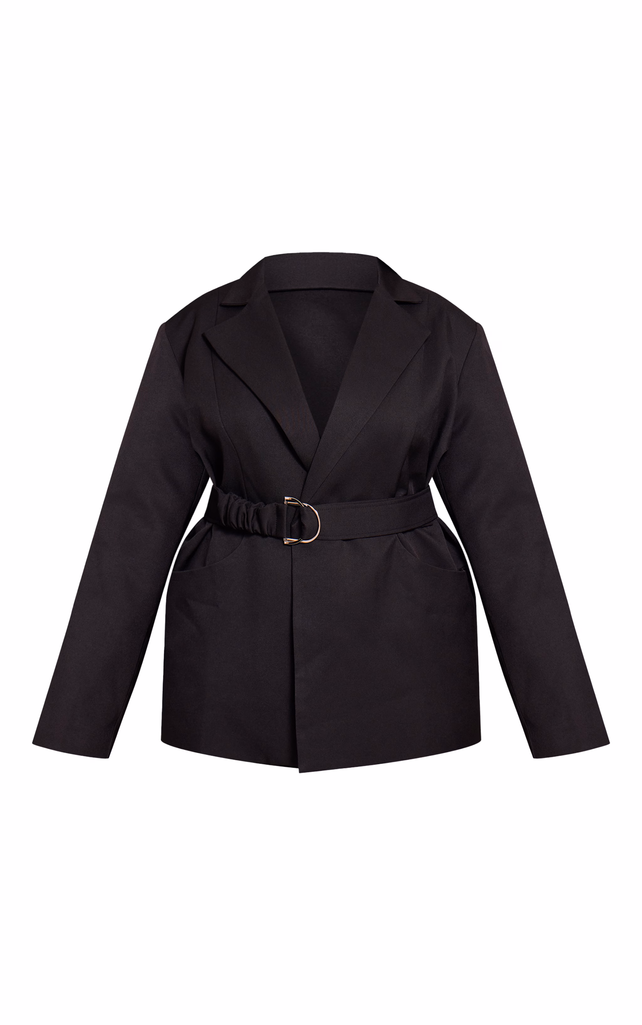 Plus Black Belted Blazer