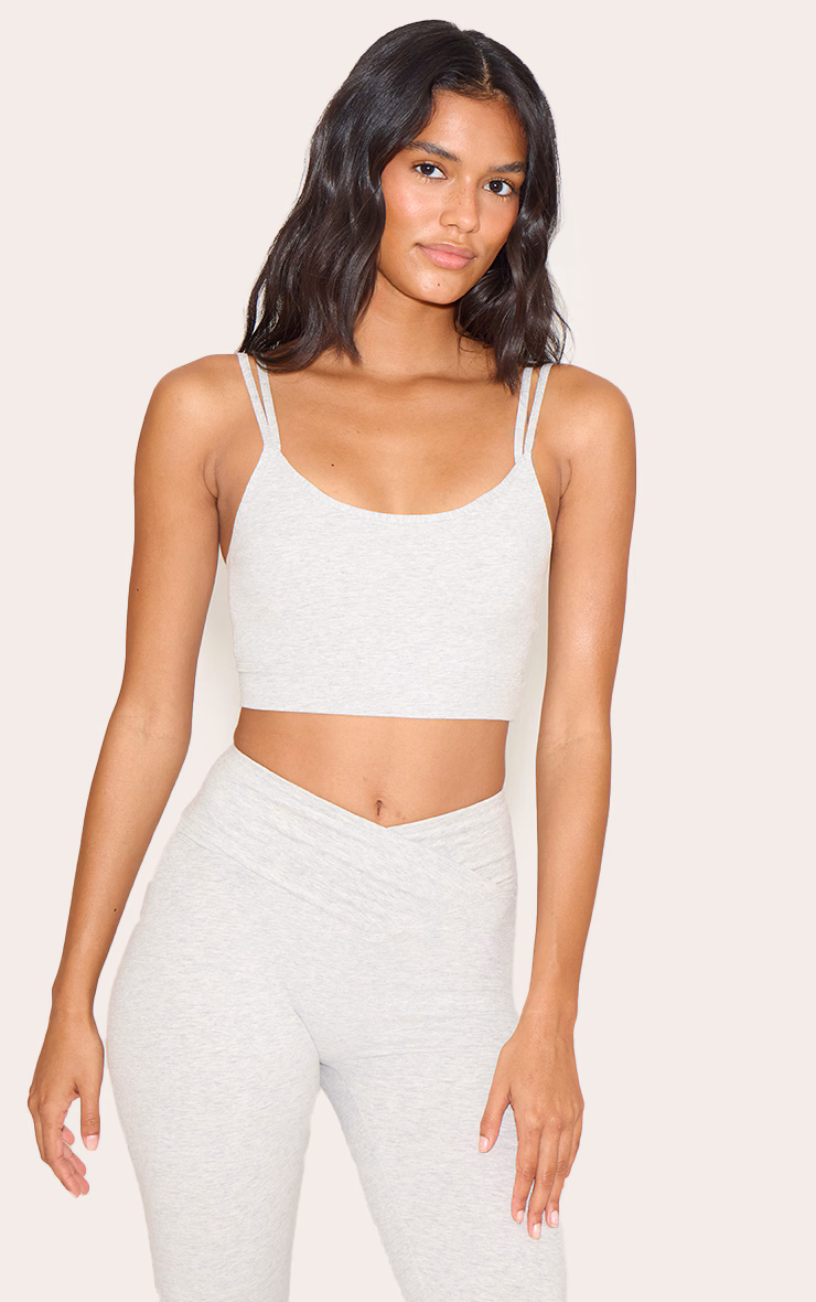 Ash Grey Sculpt Longline Padded Sports Bra