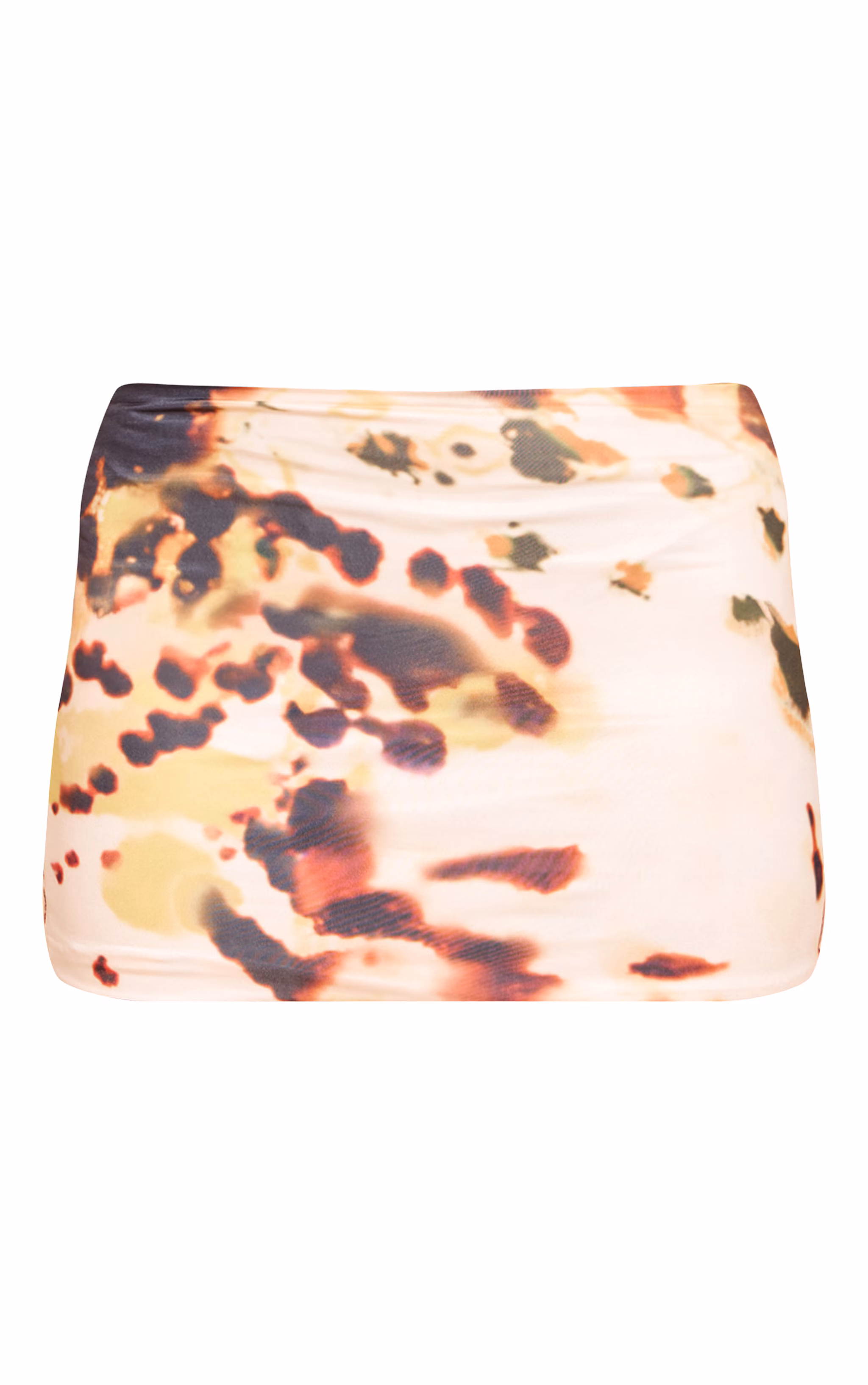 Multi Abstract Print Double Layer Slinky Mini Skirt