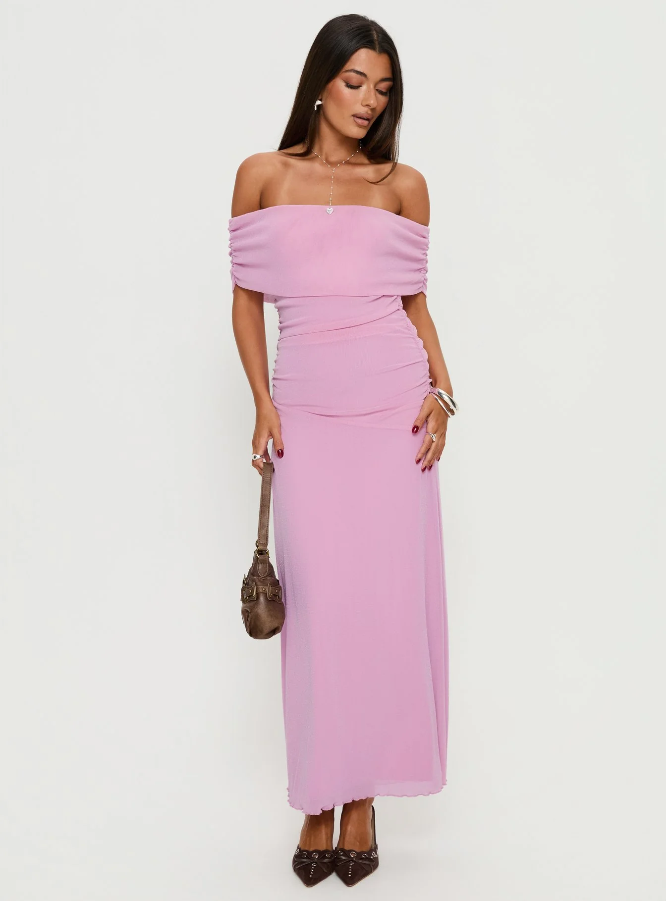 Penelopa Off Shoulder Maxi Dress Pink