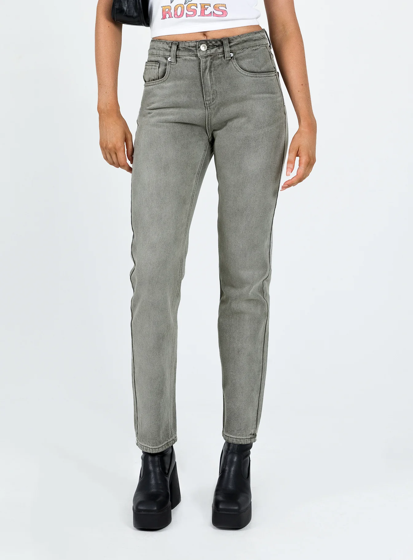 Tangmere Mid Rise Slim Jeans Grey