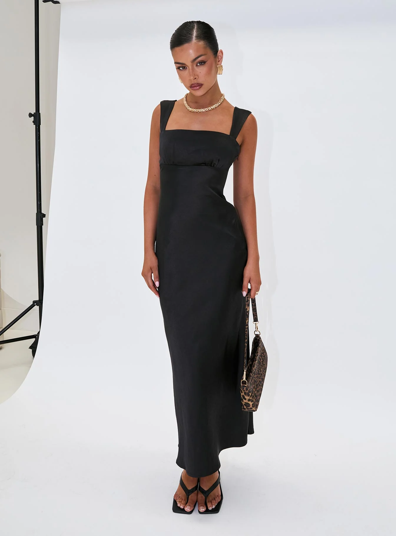 Radioactive Bias Cut Maxi Dress Black
