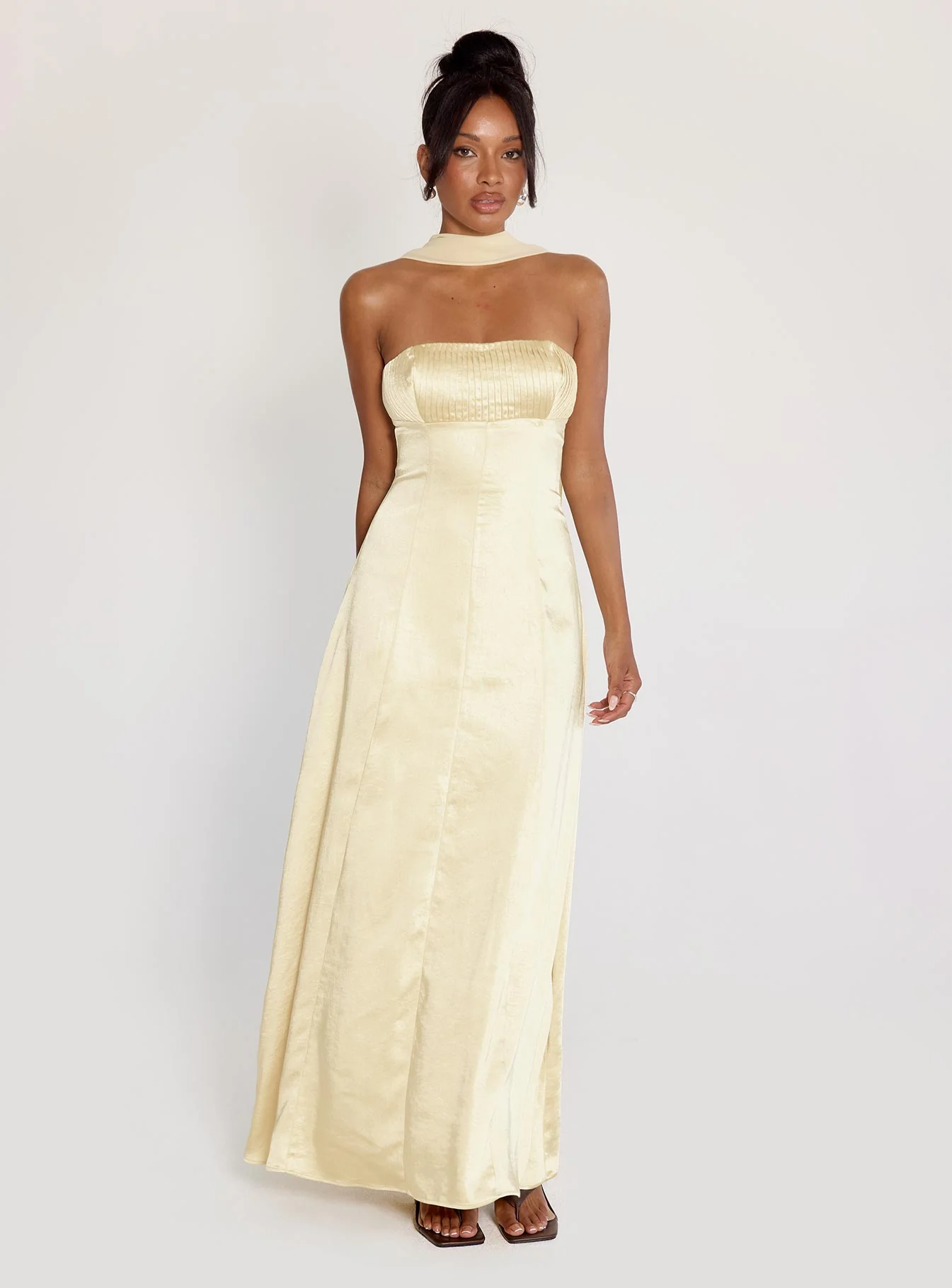 Masterpiece Strapless Maxi Dress Yellow