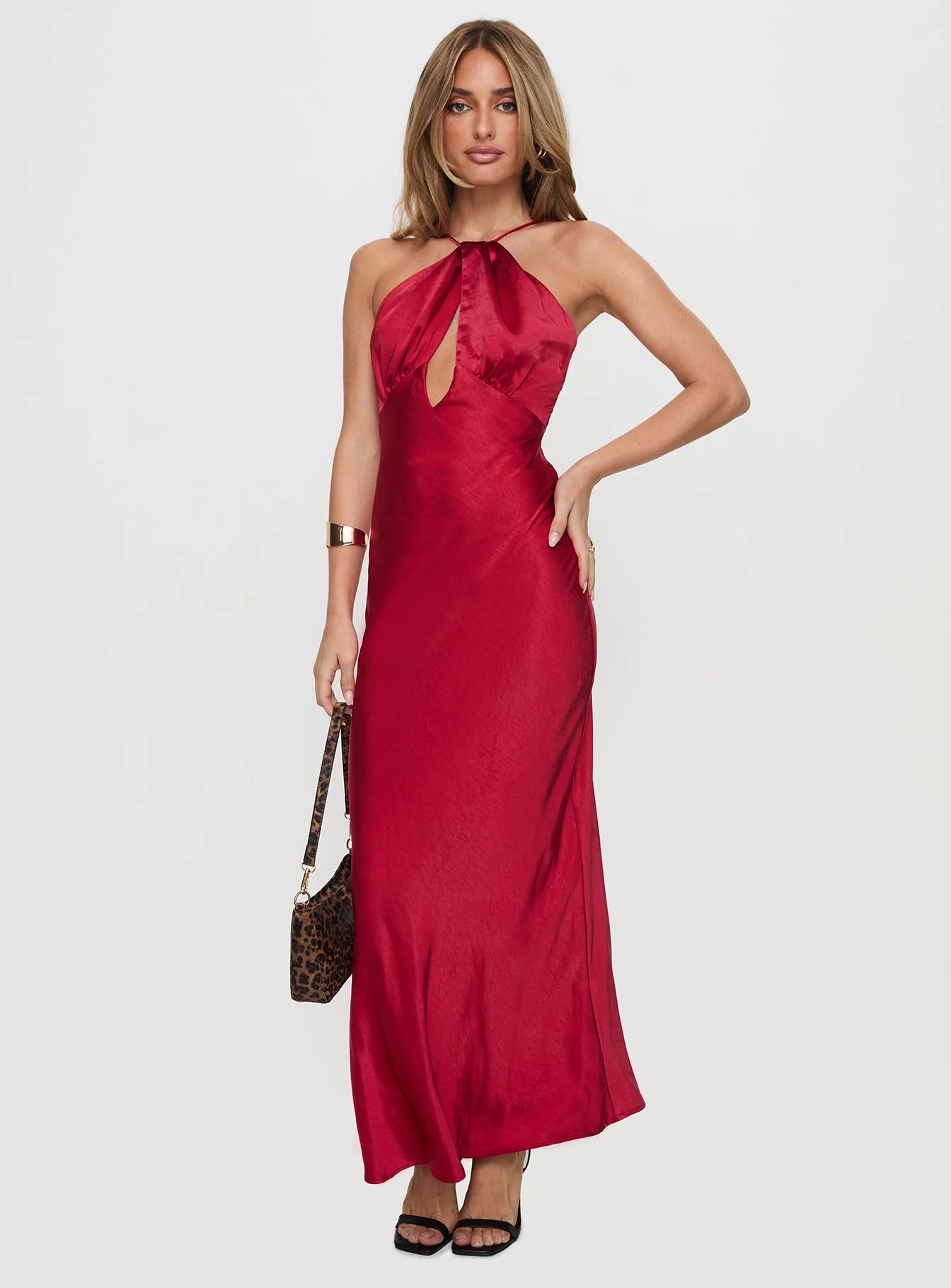 Saja Cut Out Maxi Dress Red