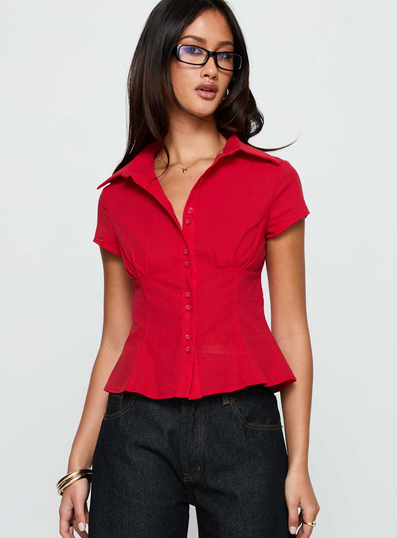 Cottesloe Blouse Top Red
