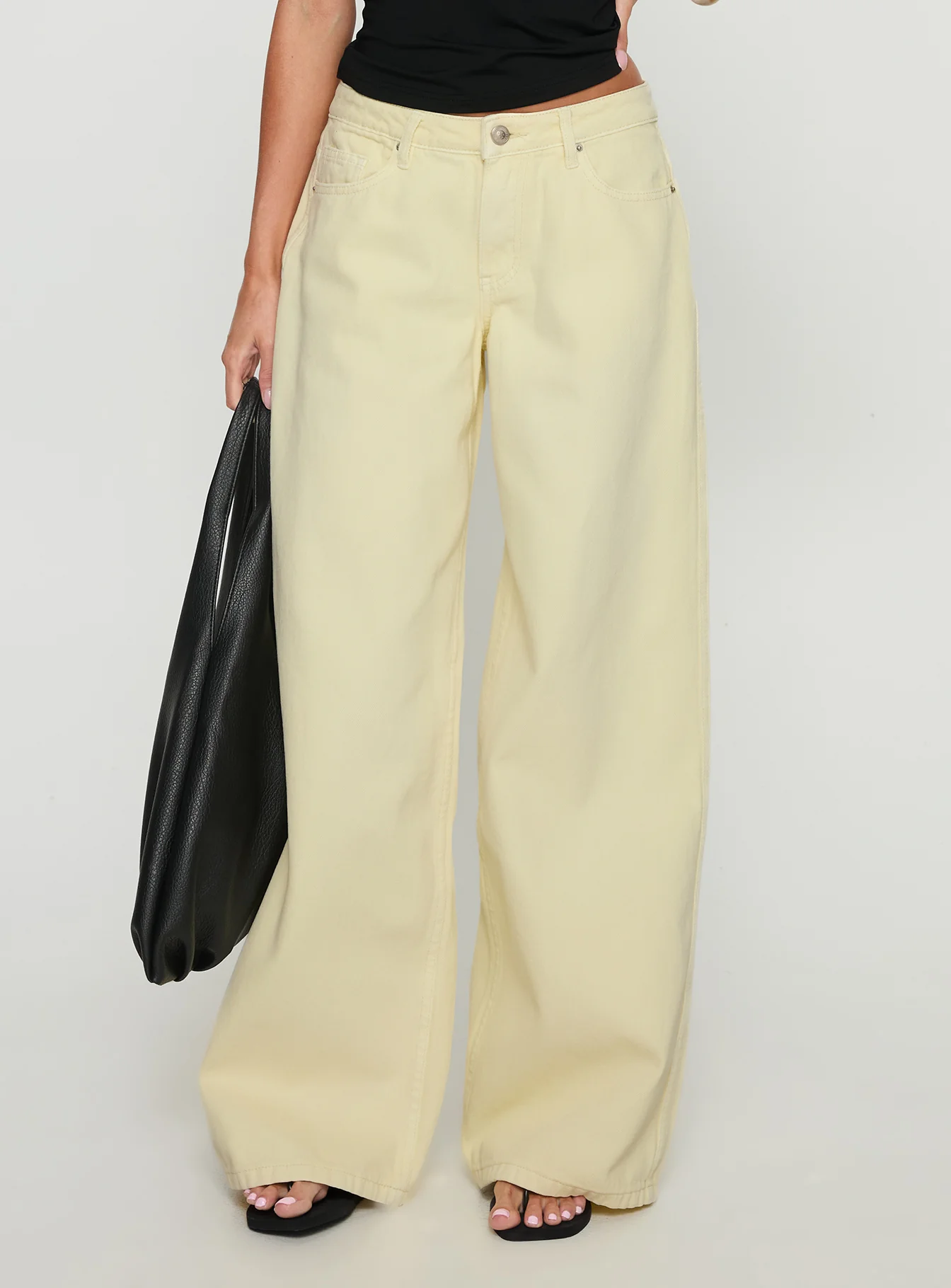 Ramos Low Rise Wide Leg Jeans Butter Lemon