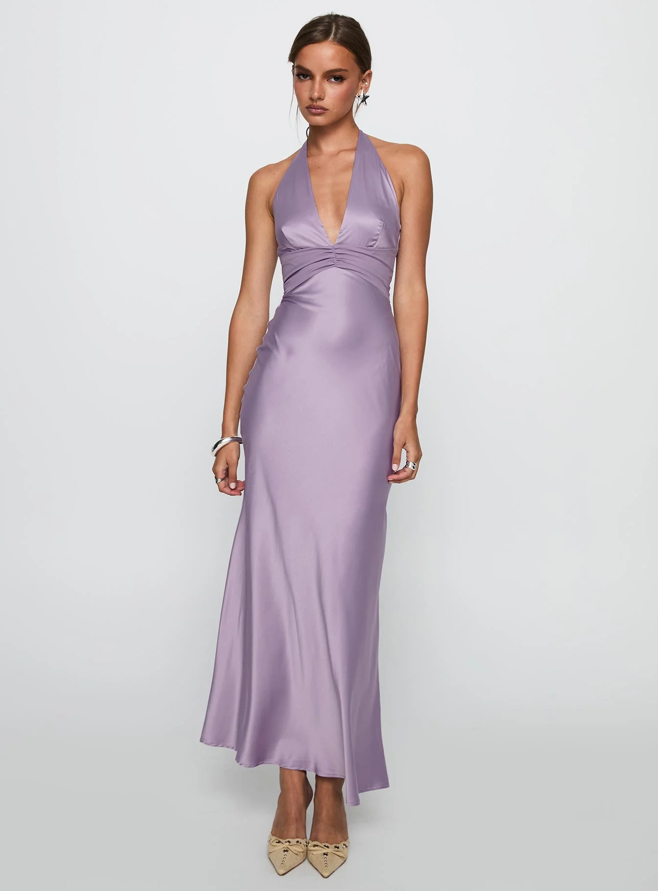 Rousseau Halter Maxi Dress Mauve