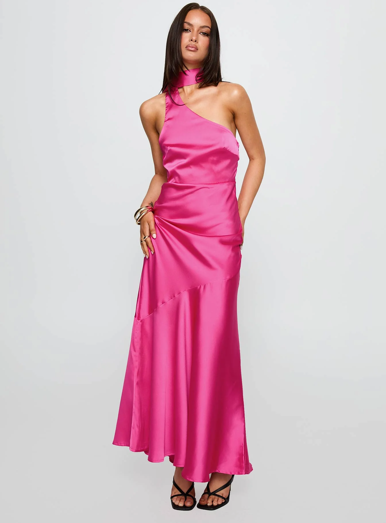 Elixaire Scarf Maxi Dress Pink