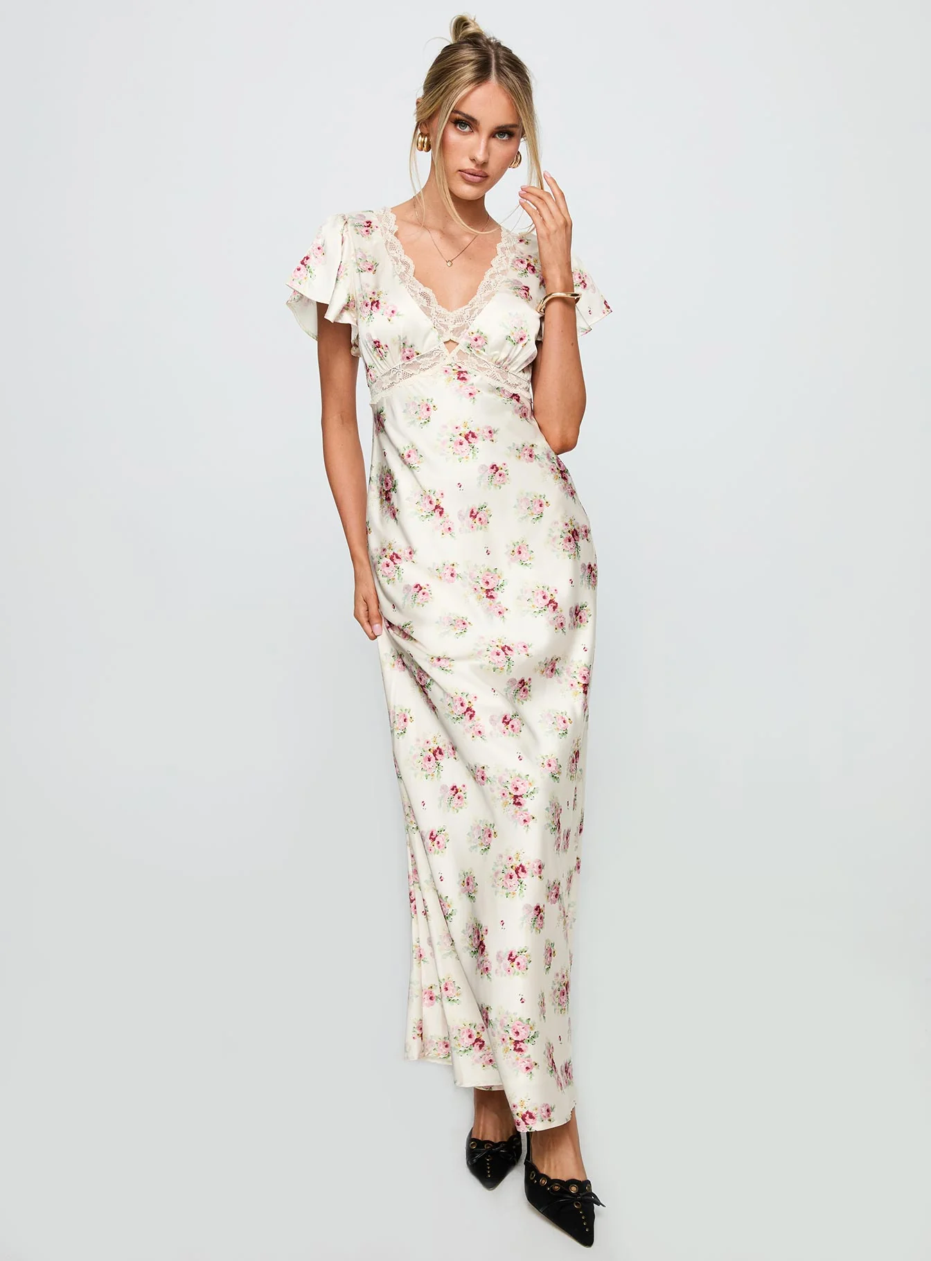 Miraselle Maxi Dress Cream Floral