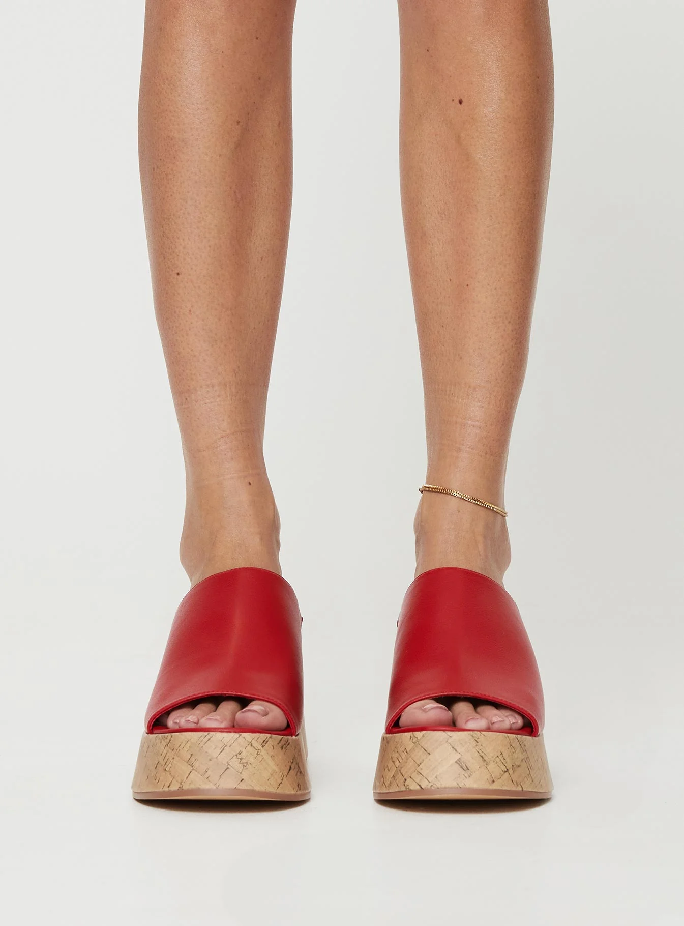 Jessica Mule Heels Red
