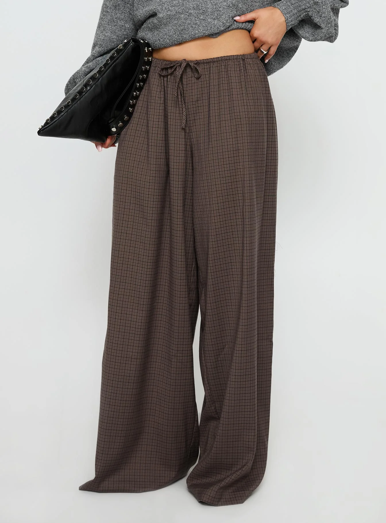 Bungala Oversized Relaxed Pant Brown Check