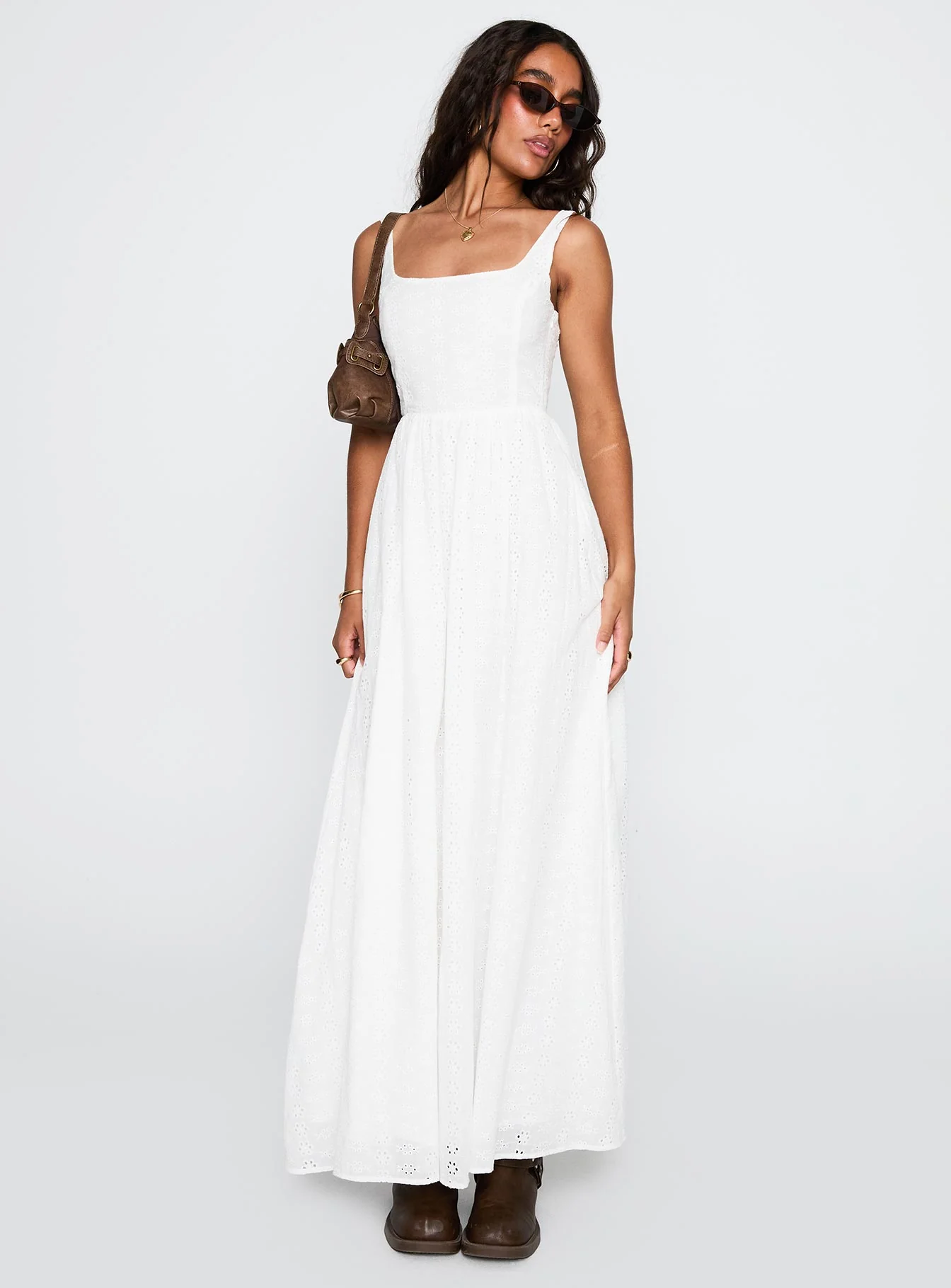 Cartmel Broderie Maxi Dress White