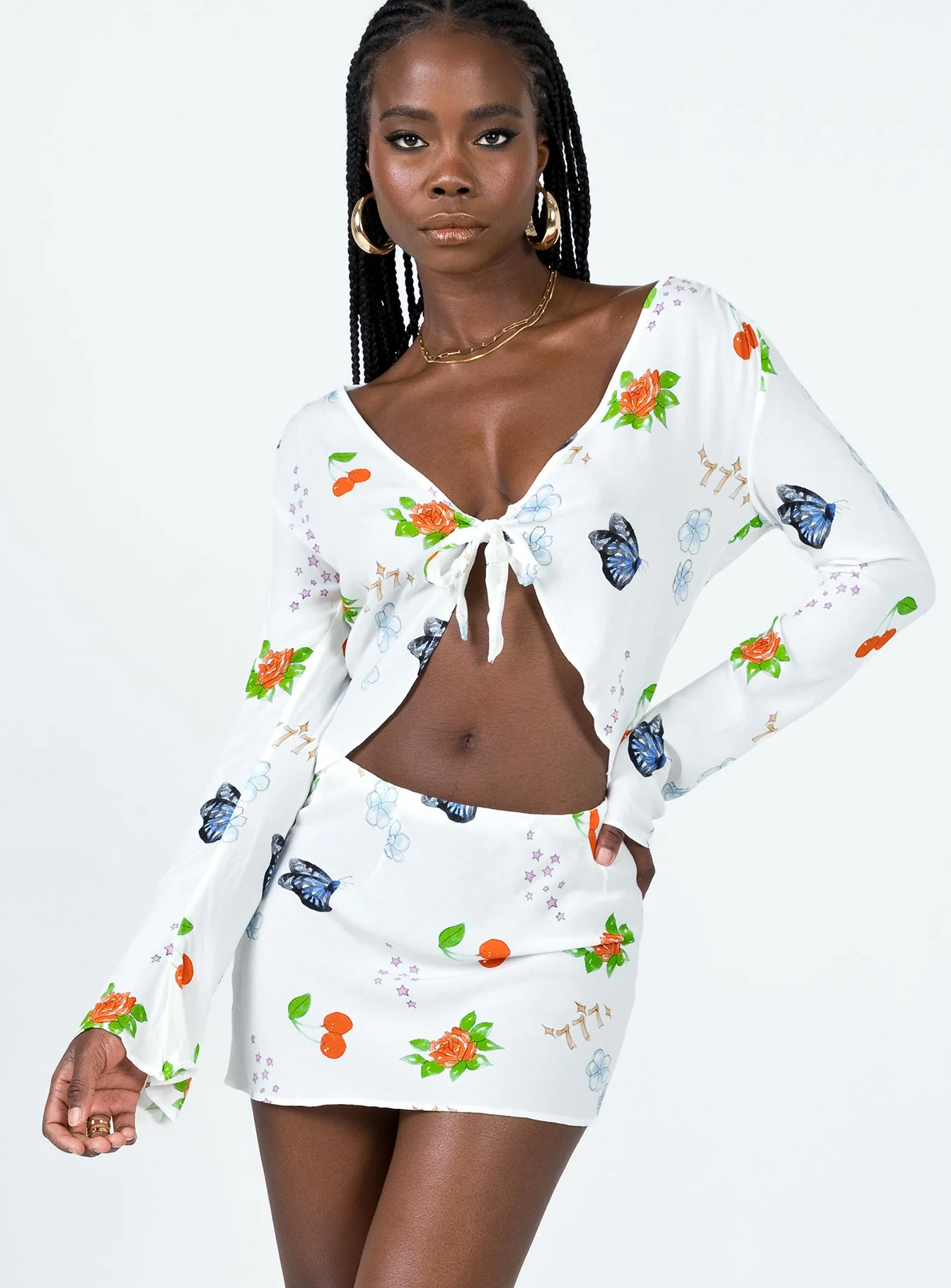 Drawn To You Mini Skirt Multi