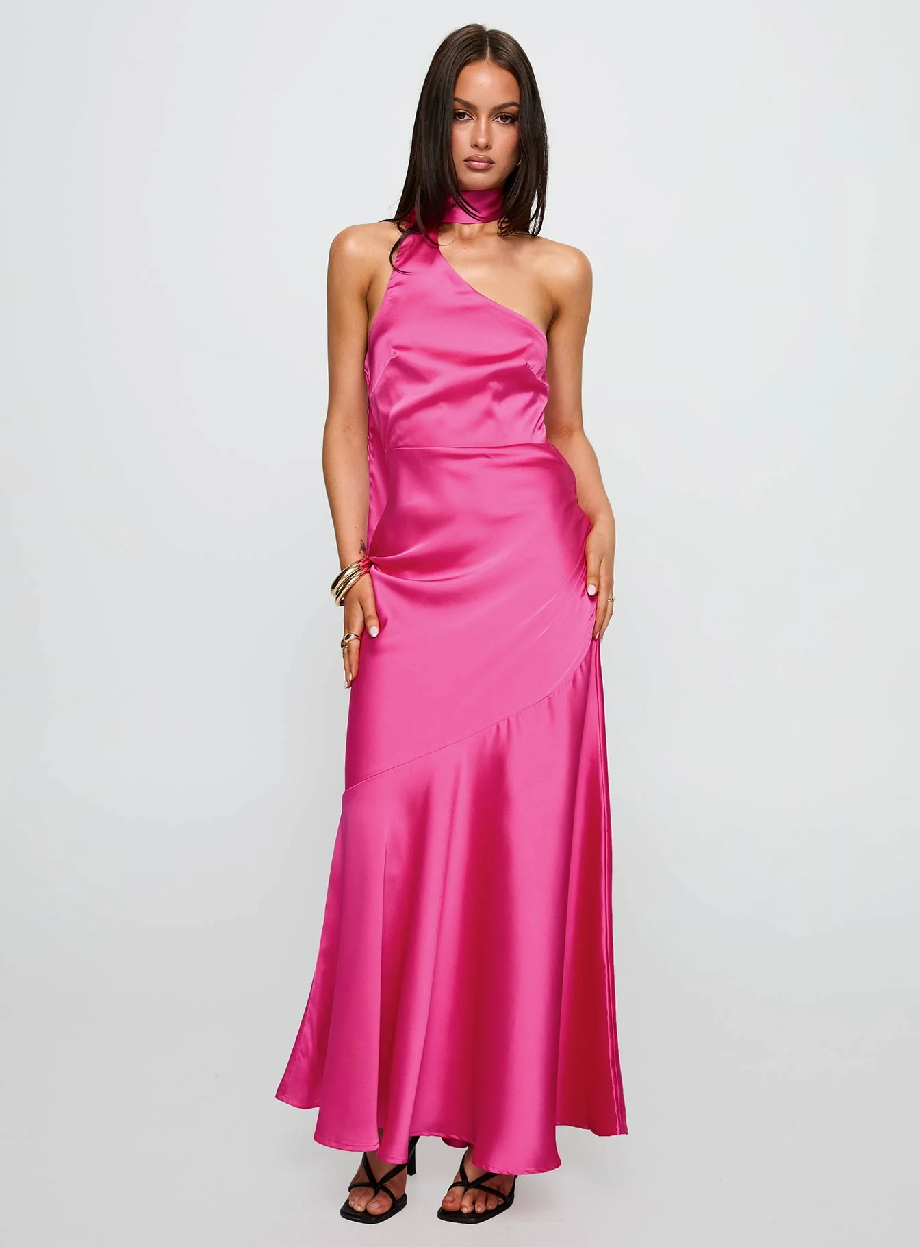 Elixaire Scarf Maxi Dress Pink