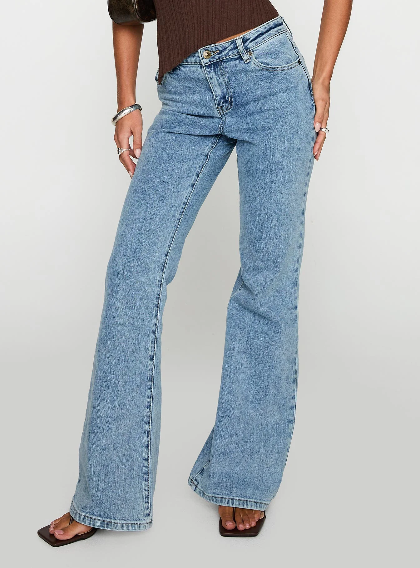 Magic Mirror Mid Rise Bootleg Jeans Ice Wash Petite