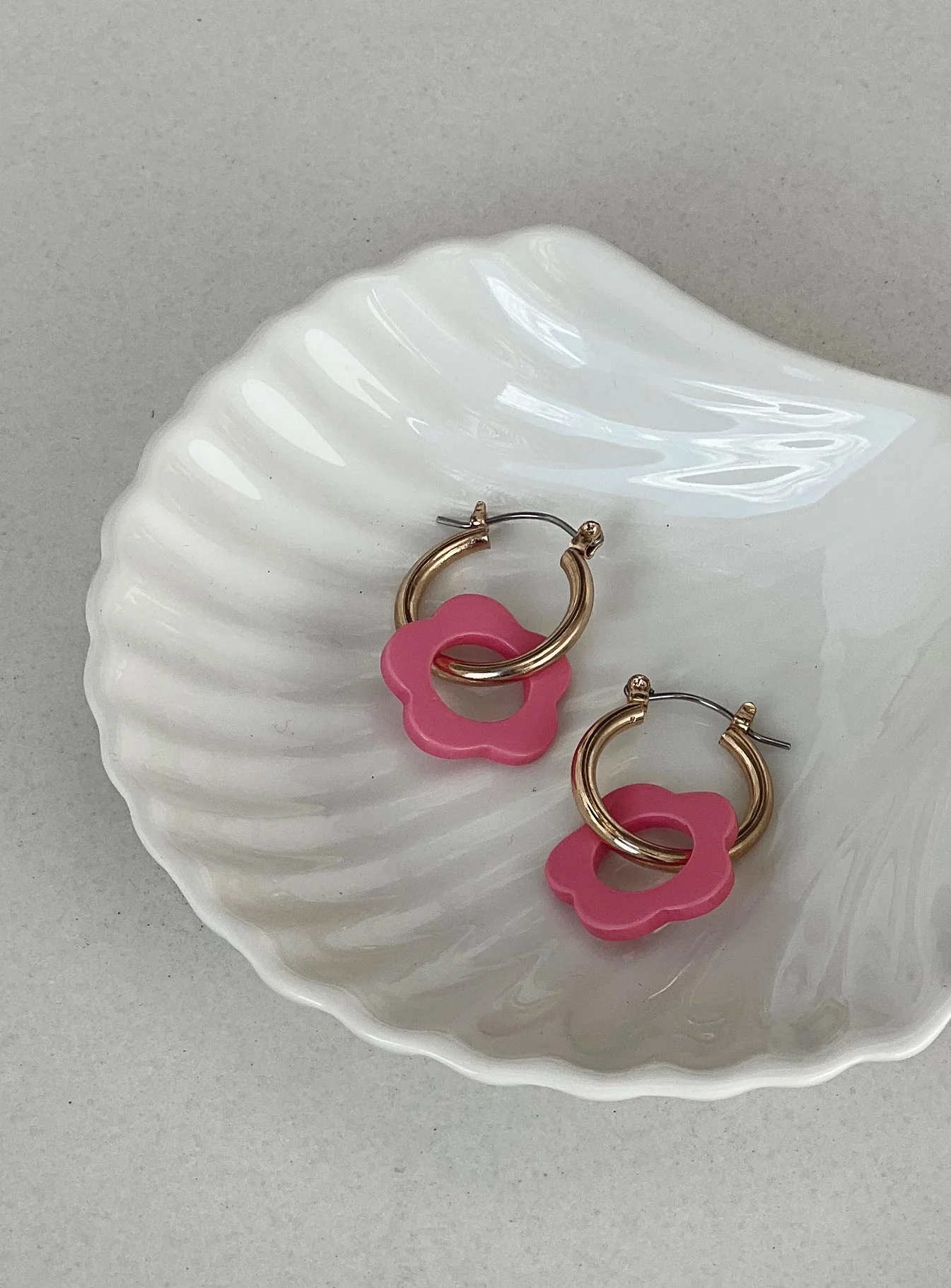 Botanical Girl Earrings Gold / Pink