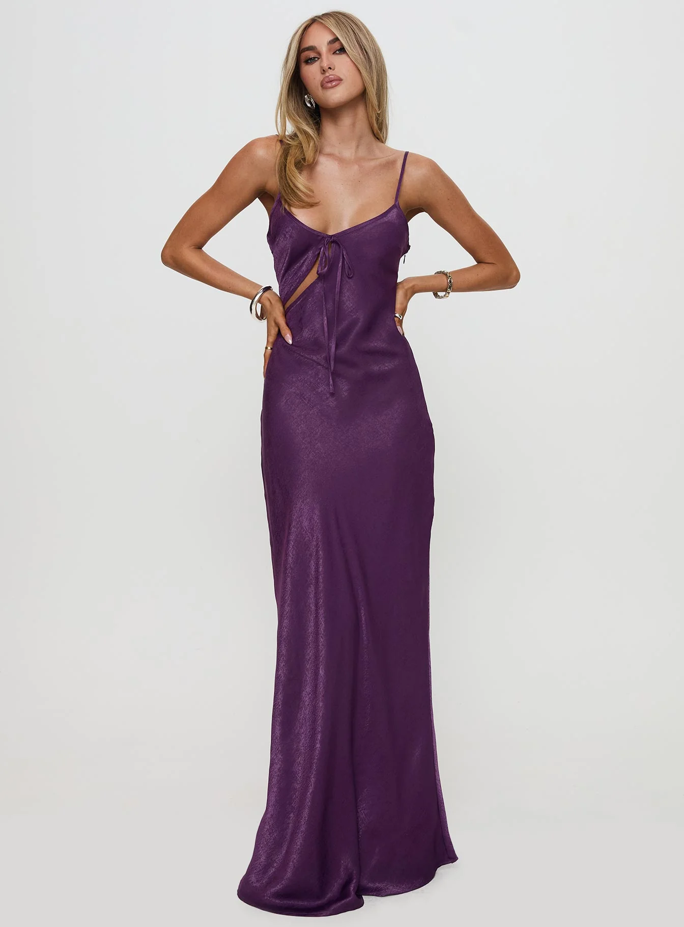 Linger Bias Cut Maxi Dress Purple