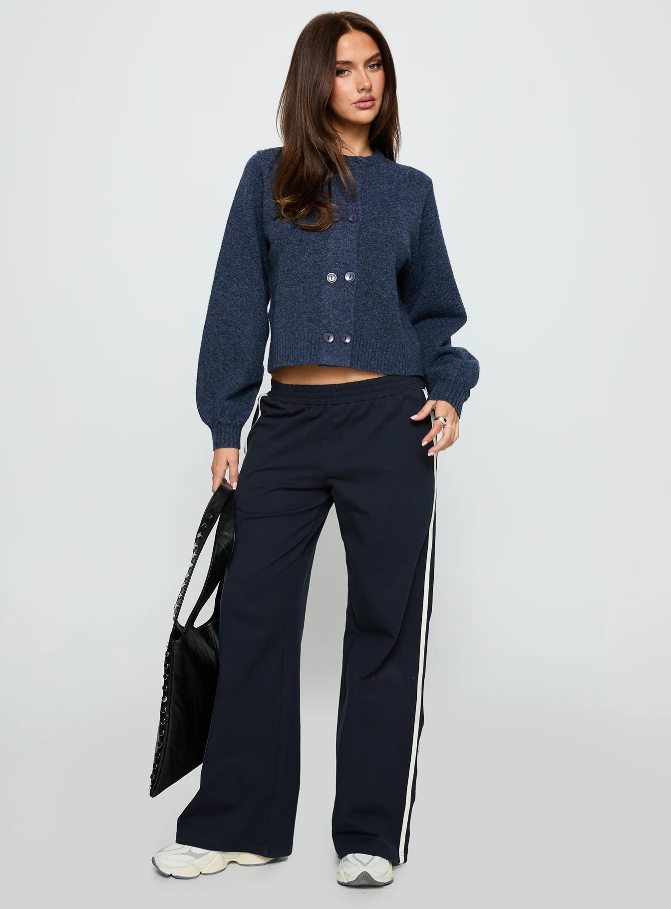 Kammi Button Up Cardigan Navy