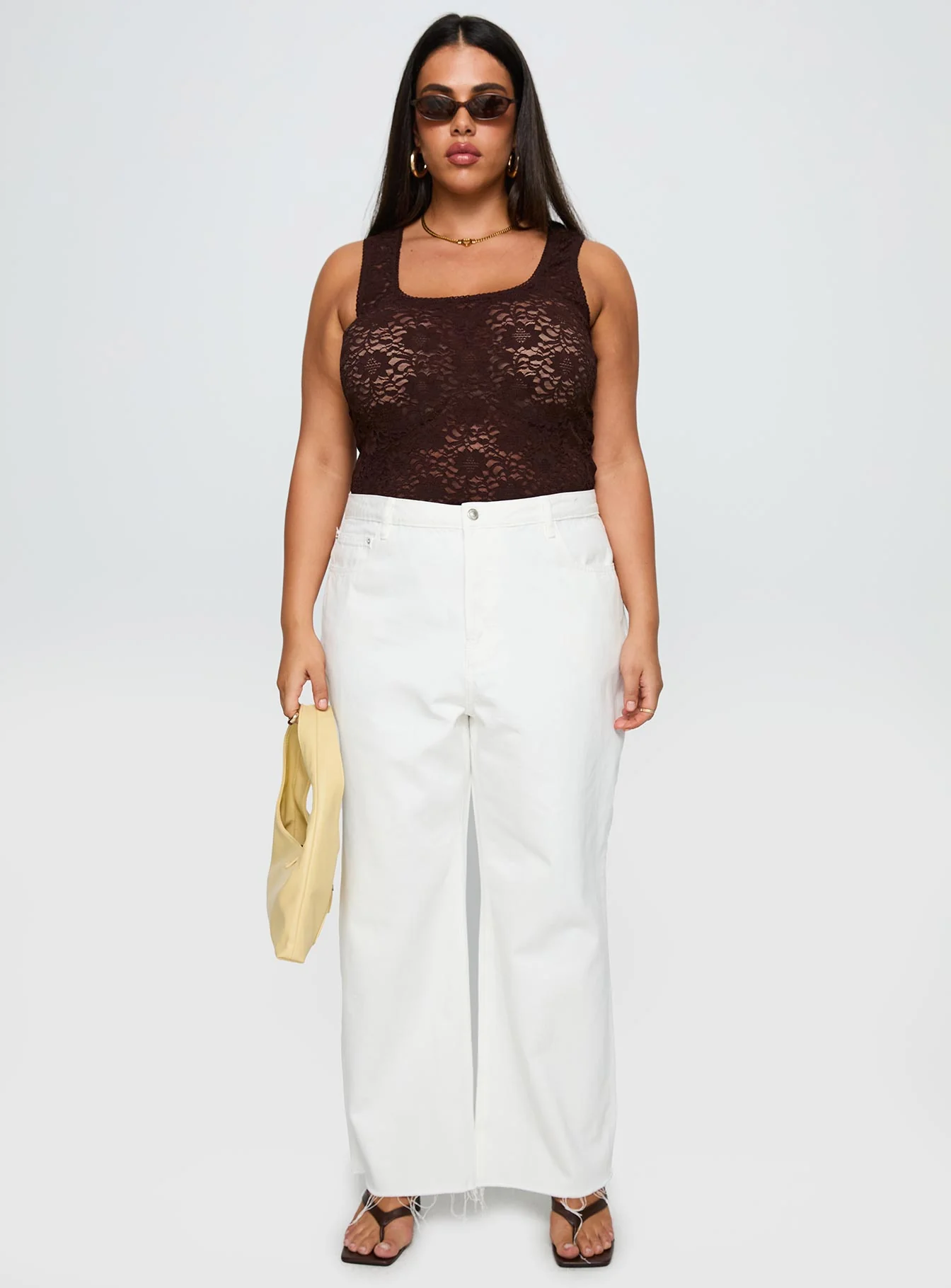 Bennington Lace Top Brown Curve