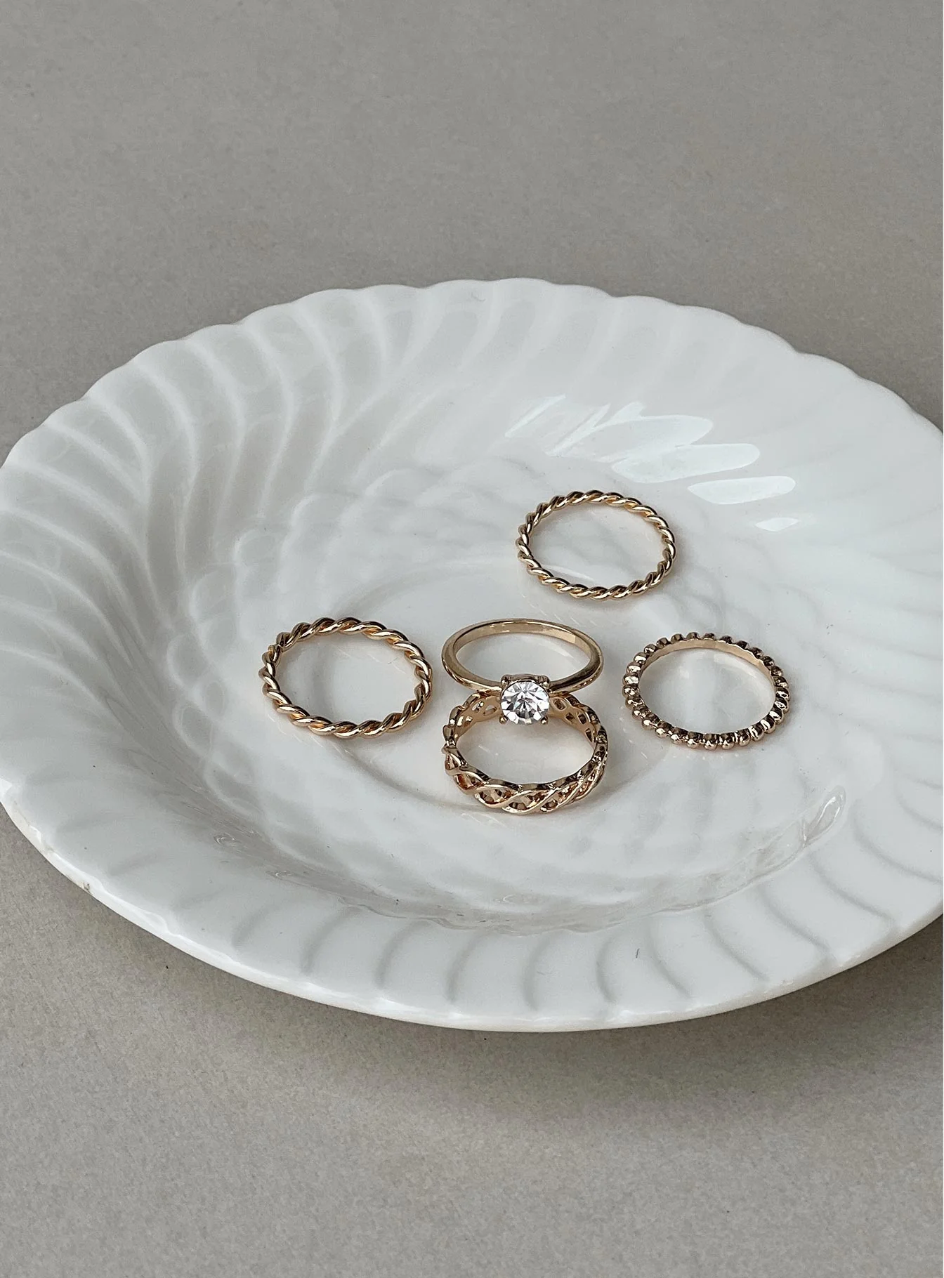 Time Out Ring Set Gold