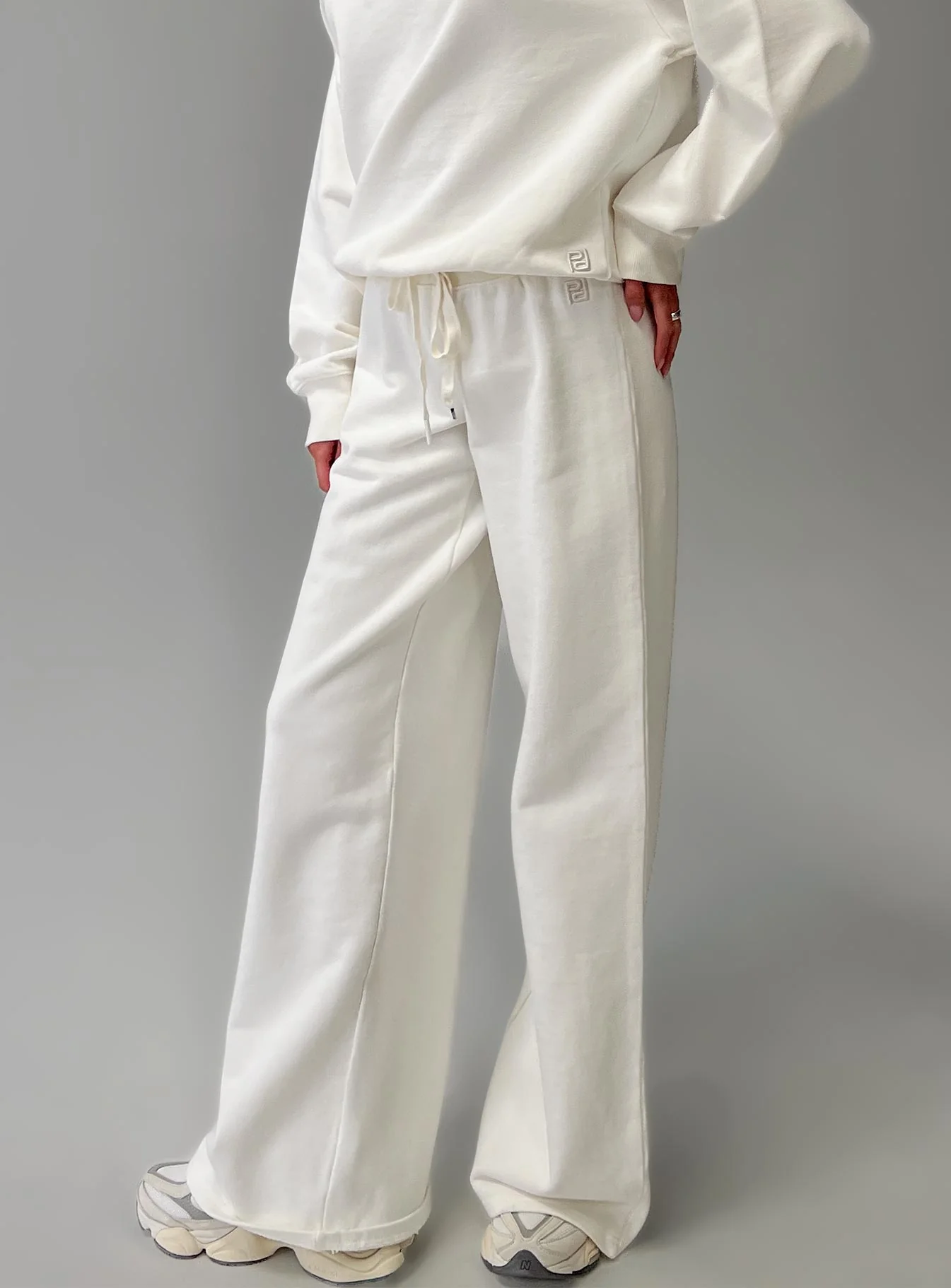 Dodie Wide Leg Pants Washed White
