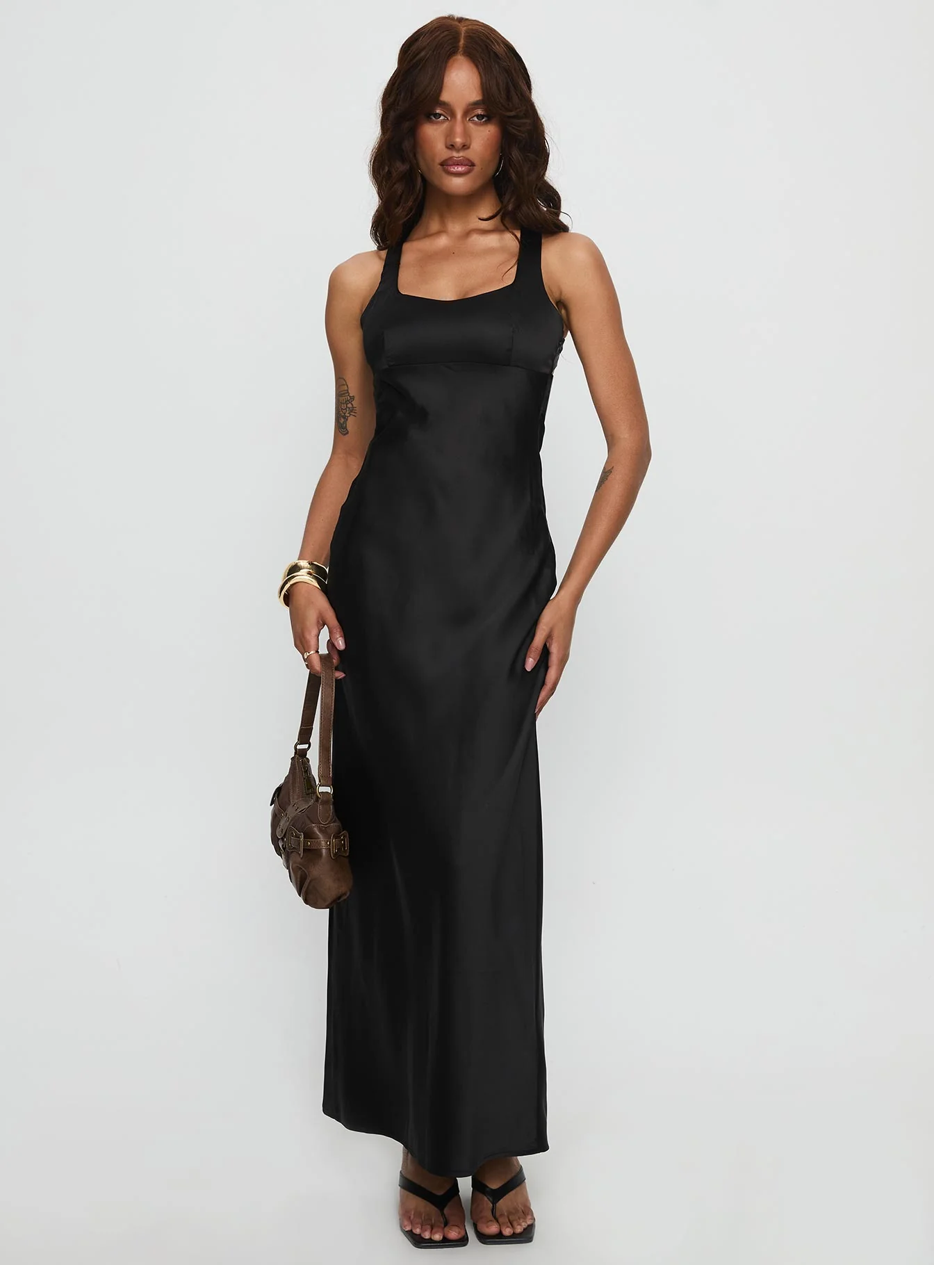 Alter Egos Drape Maxi Dress Black