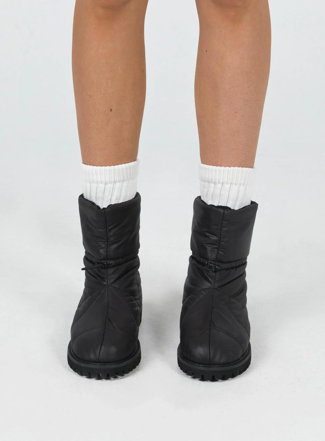 Higgins Quilted Ankle Boots Black