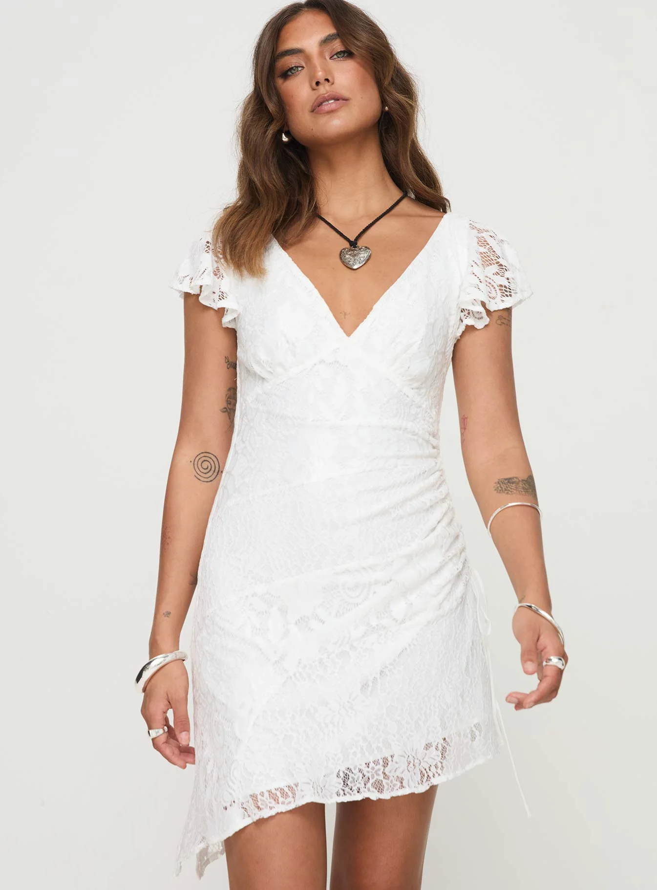 Ramallo Lace Mini Dress White