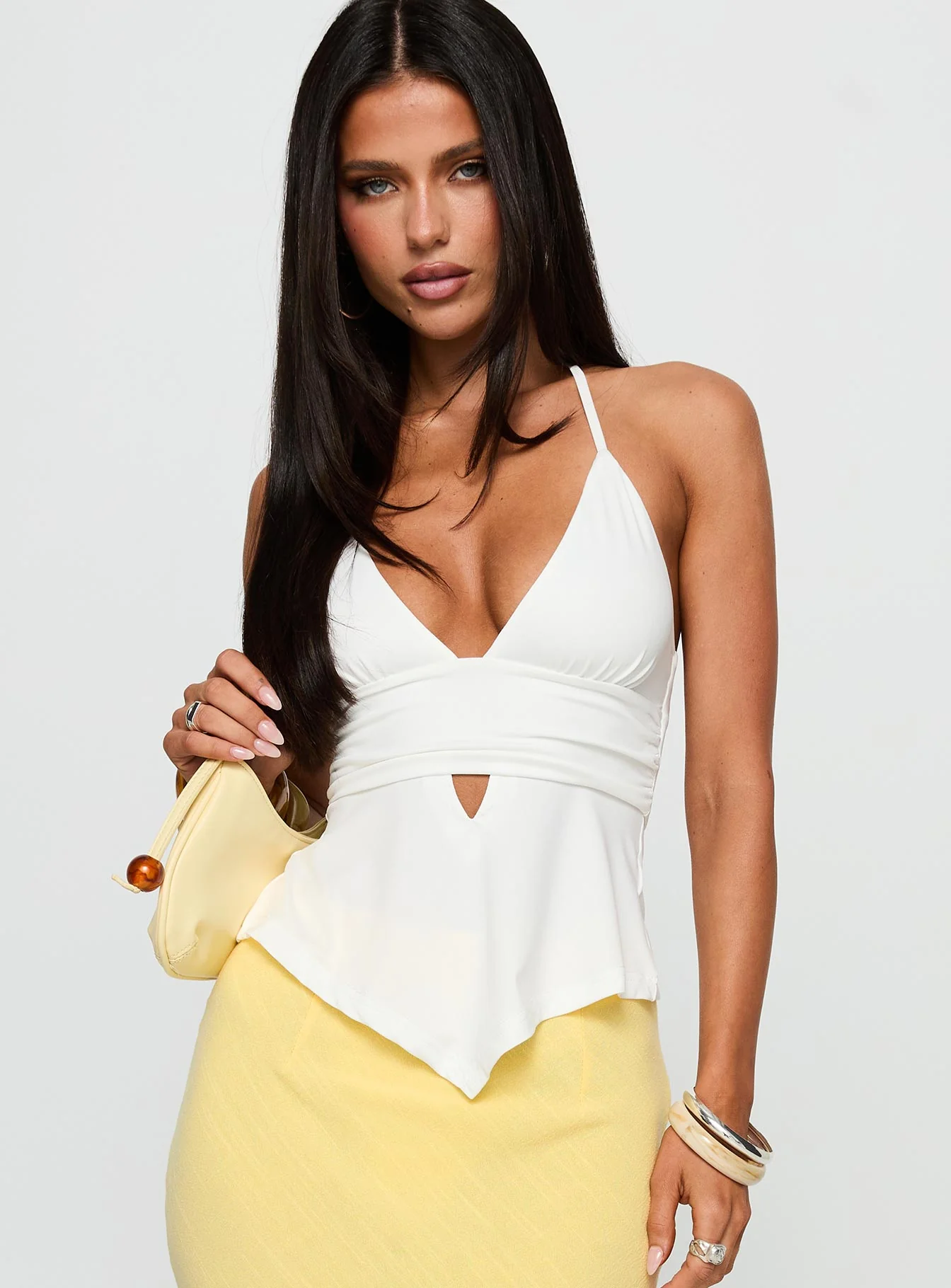 Averee Halter Top White