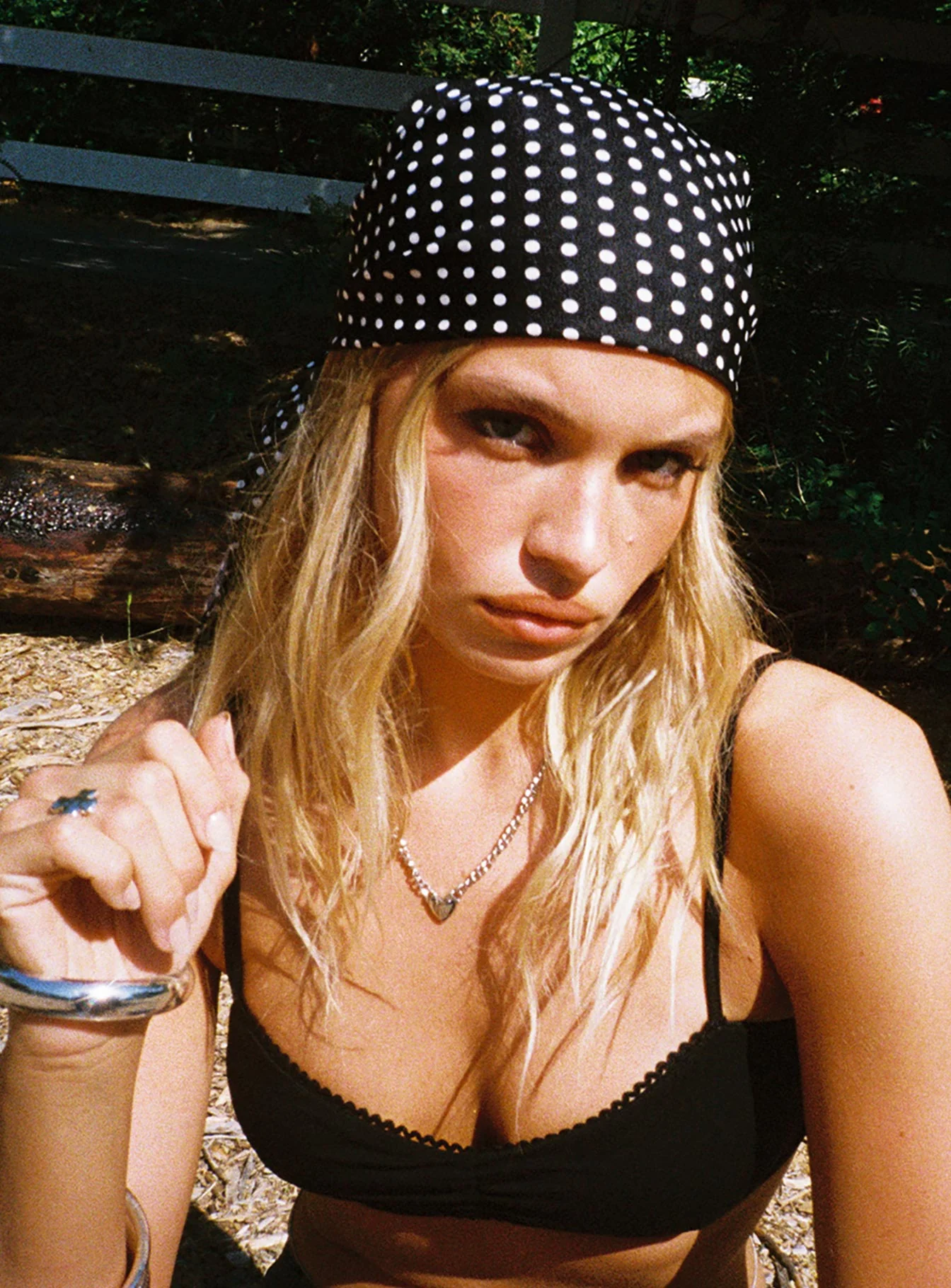 Nellie Scarf Black Polka Dot