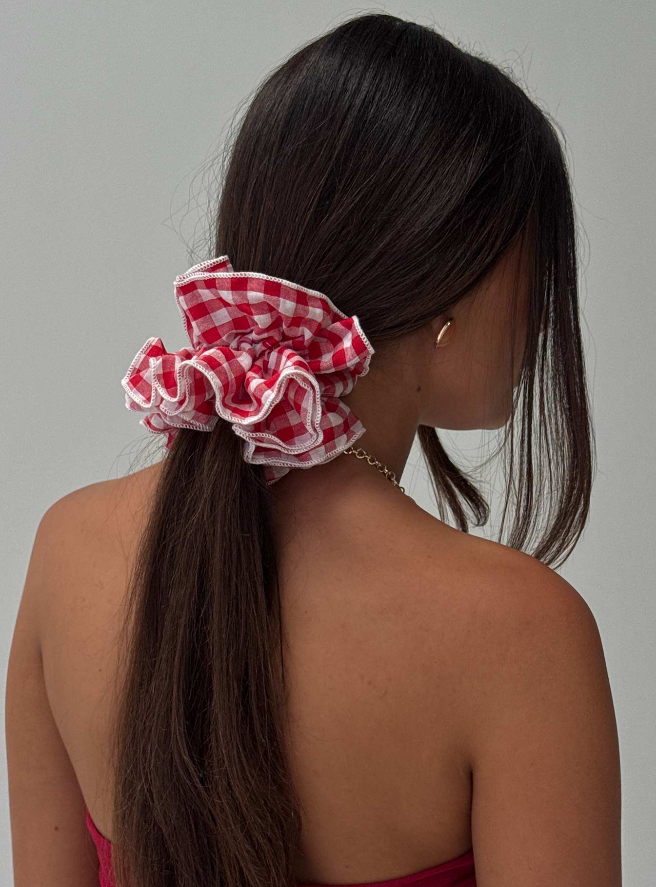 Cheshire Scrunchie Red Gingham